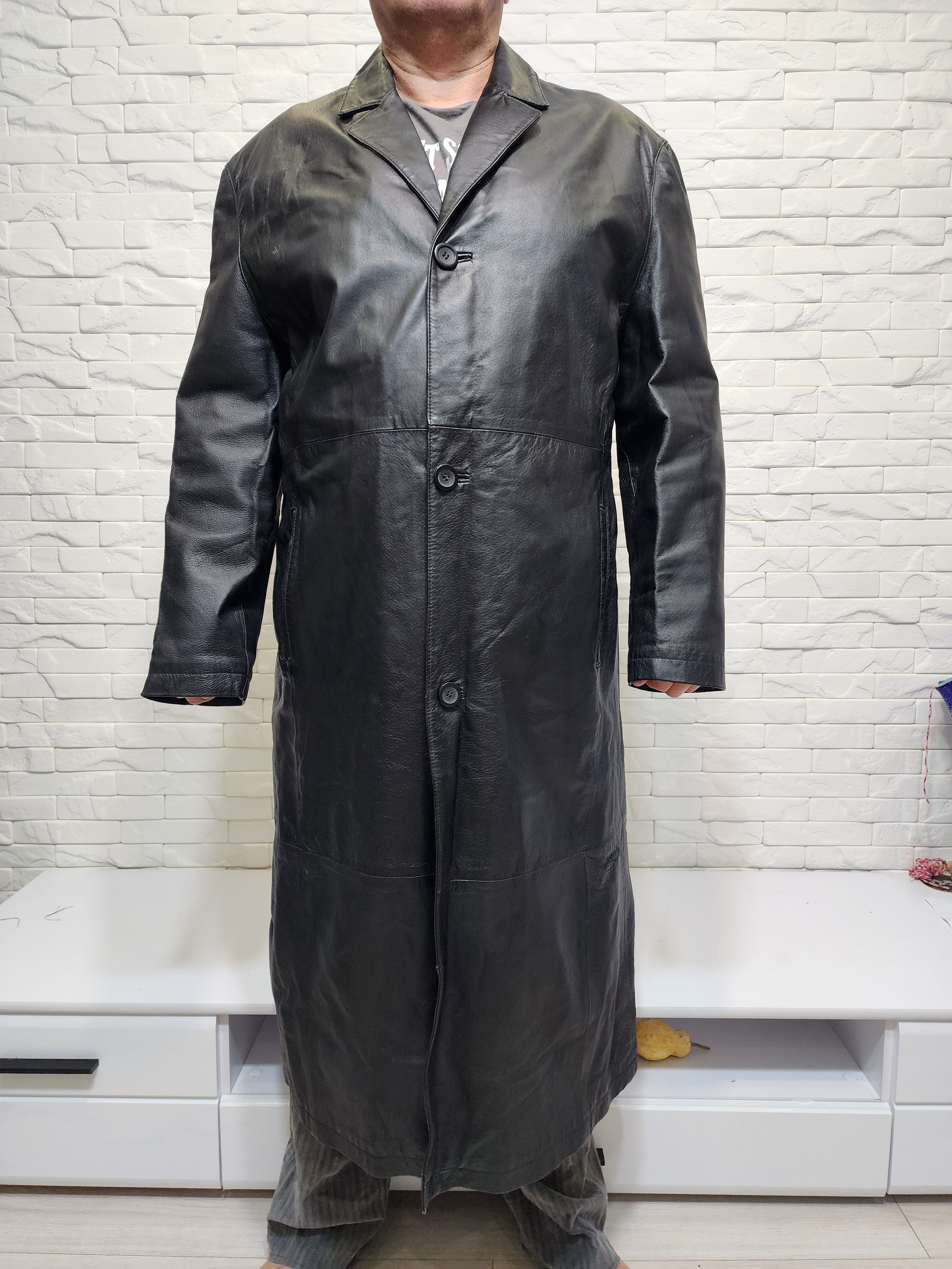 Genuine Leather Long Black Genuine Leather Jacket - Men's Style Size US L / EU 52-54 / 3 - 2 Thumbnail