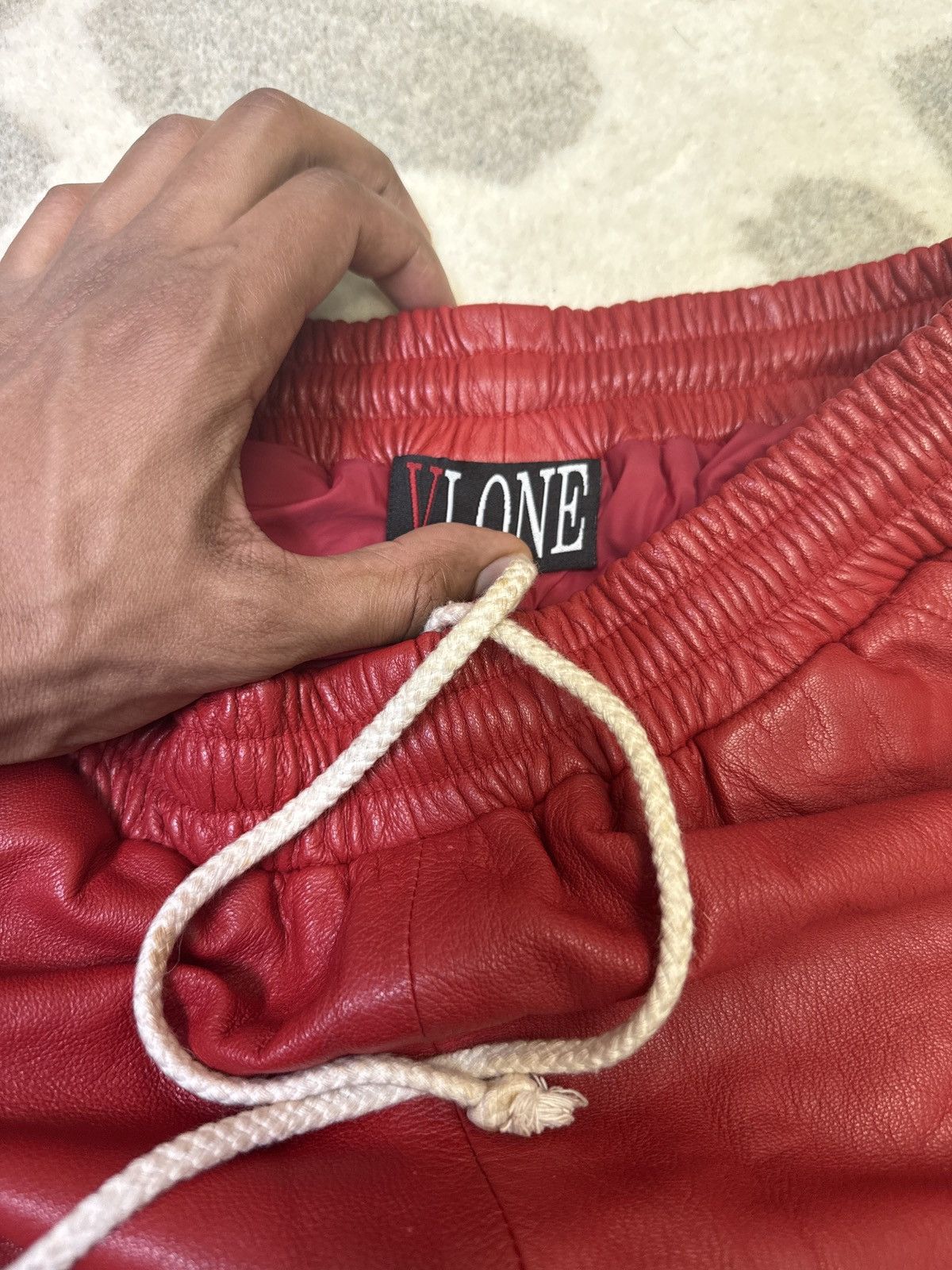 Vlone Red Vlone Leather Track pants Size US 32 / EU 48 - 2 Thumbnail