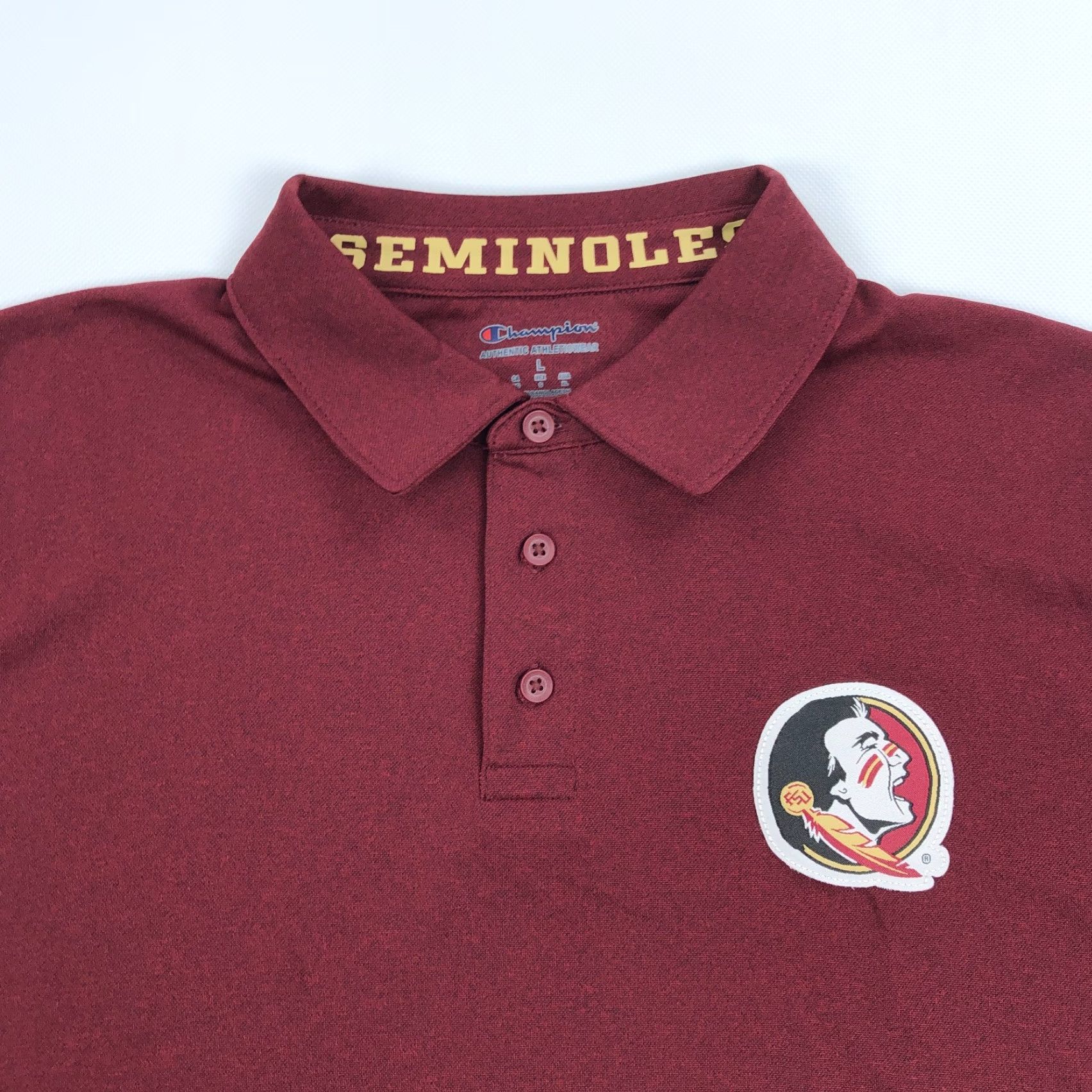 Champion Champion FSU Seminoles Polo Shirt Men L Red White Embroidered Sports Golf Tennis Casual Activewear Summer Comfort Size US L / EU 52-54 / 3 - 2 Thumbnail