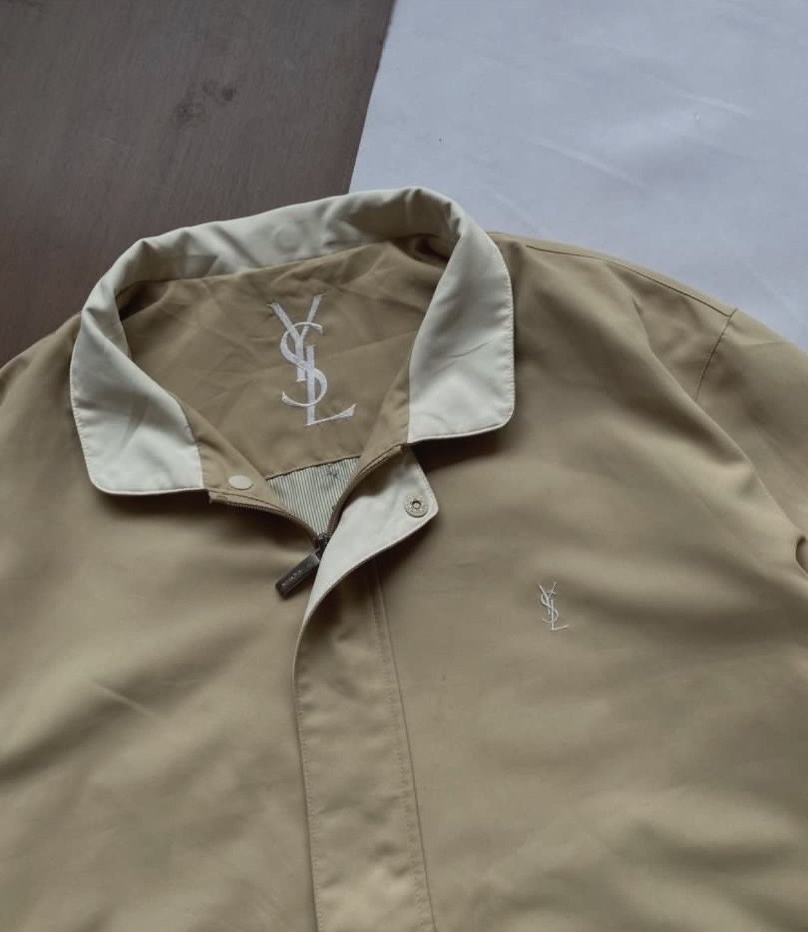 Yves Saint Laurent Vintage Yves Saint Laurent Pour Homme Big Logo Jacket Size US L / EU 52-54 / 3 - 2 Thumbnail