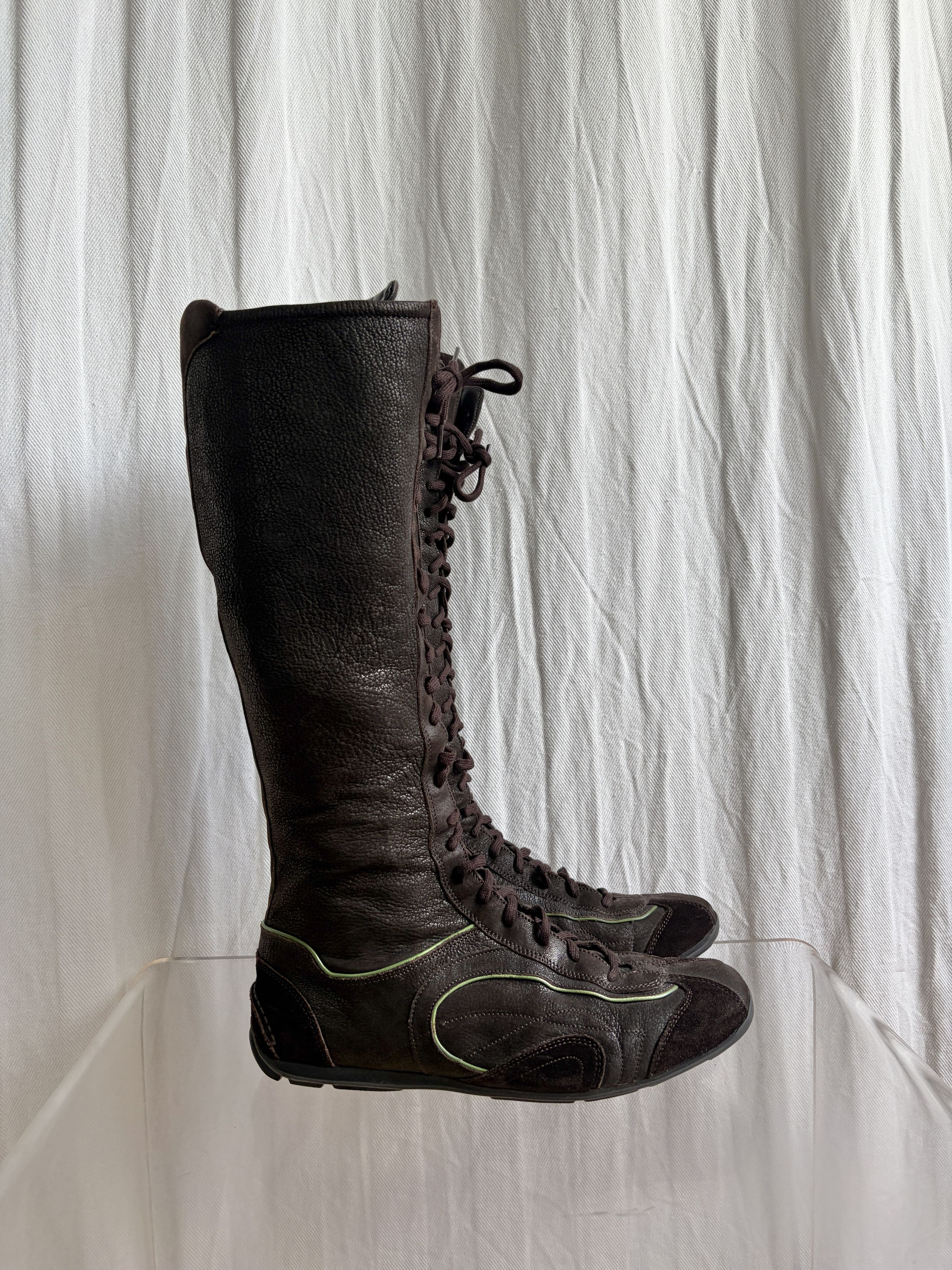 Prada 2000s Lace-Up Boxing Sneakers Size US 7.5 / IT 37.5 - 1 Thumbnail