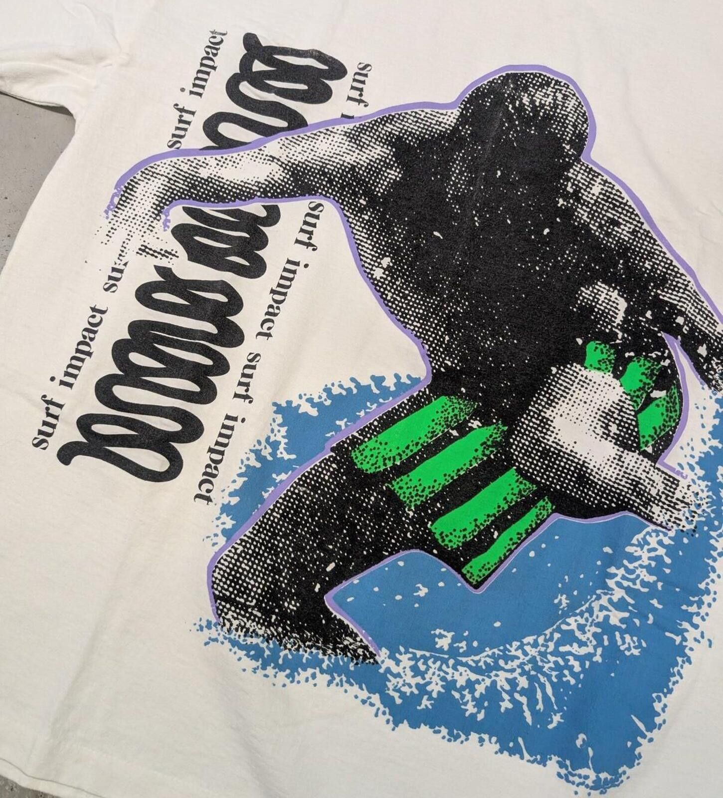 Vintage Vintage 90s Surf Impact Surfing Gear Promo T-shirt Size US L / EU 52-54 / 3 - 2 Thumbnail