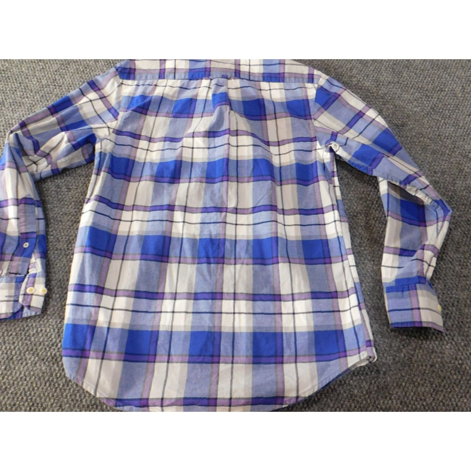 Izod Izod Shirt Mens Small blue plaid button-up classic casual retro Knit Cotton Long Sleeve Button-Down Collar Mens Size US S / EU 44-46 / 1 - 7 Thumbnail