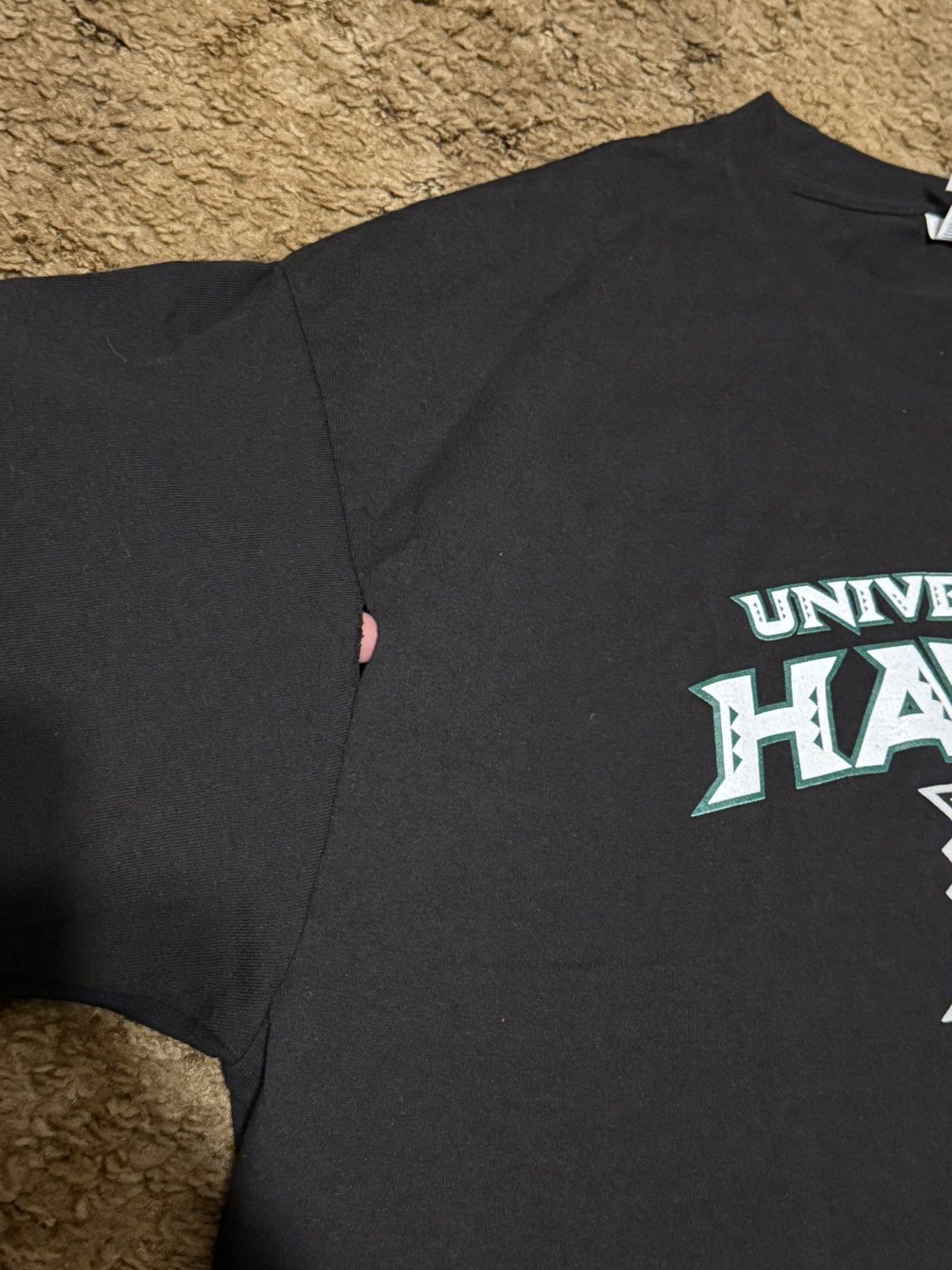 Vintage University Of Hawaii T-Shirt Tee Black XLarge Size US XL / EU 56 / 4 - 6 Thumbnail