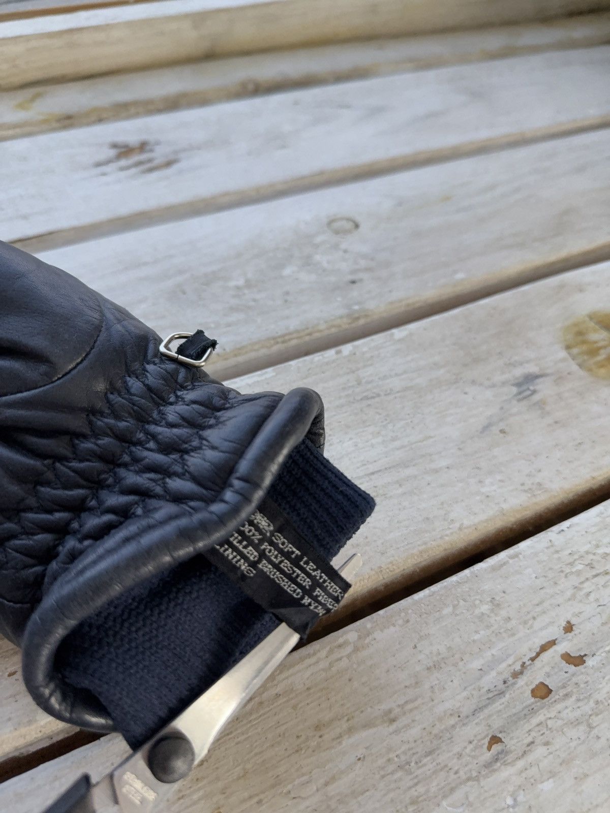 Genuine Leather × Japanese Brand × Vintage Vintage 90s Avant Garde Blue Rare Japanese Leather Gloves Size ONE SIZE - 6 Thumbnail