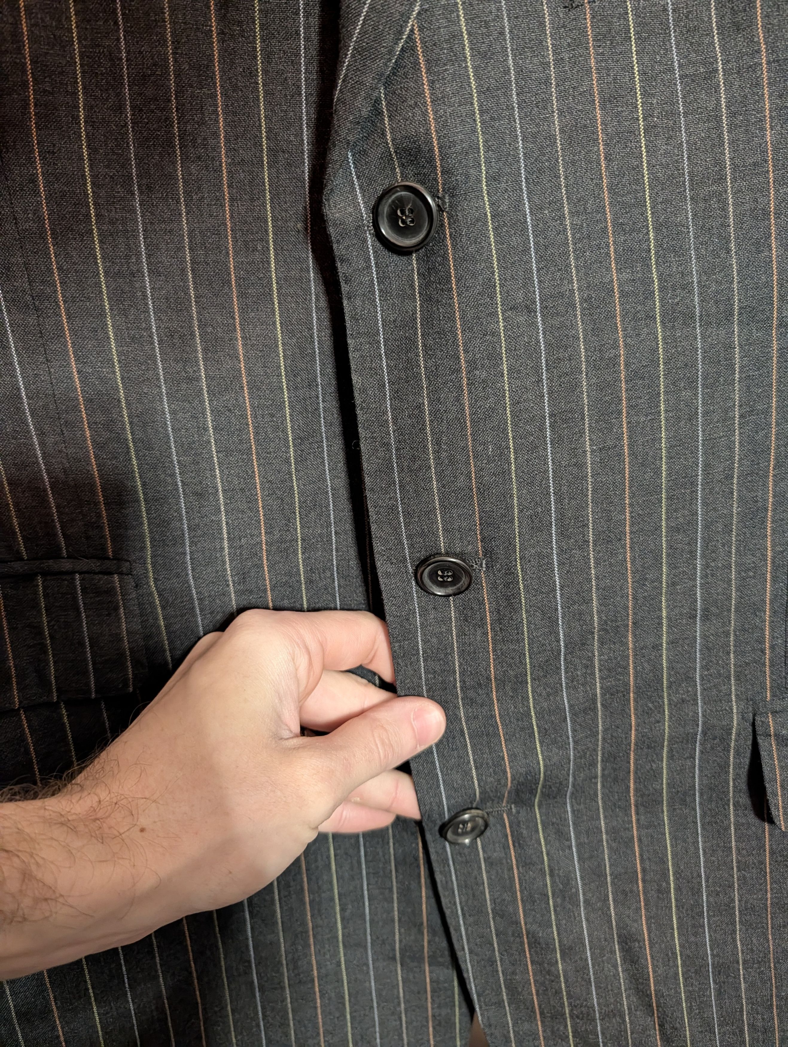 Alfred Dunhill Multicolor pinstriped RRP $2200 Italian sport coat 44R Size 44R - 3 Thumbnail