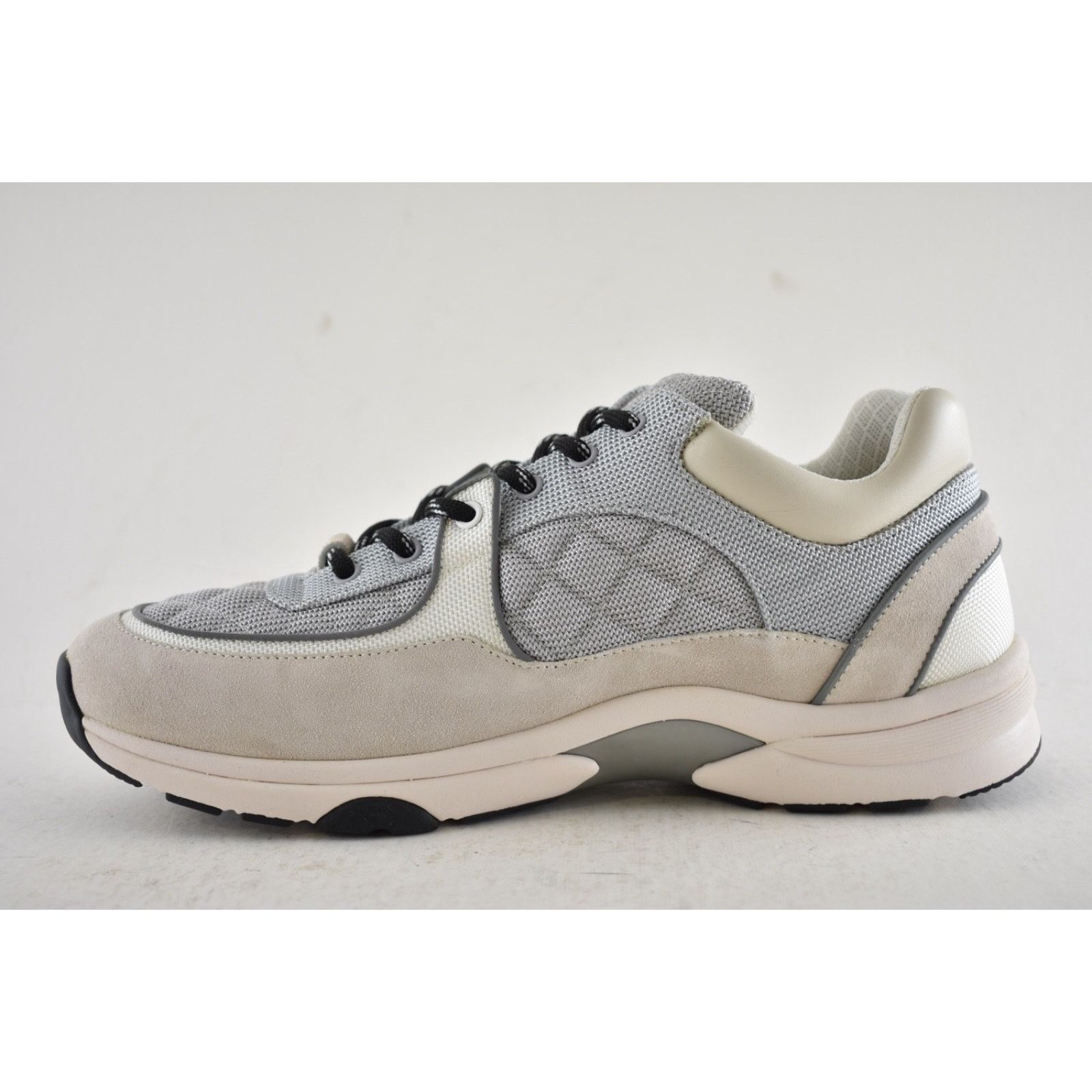 Chanel Mens Grey Suede CC Logo Low Top Trainer Sneaker 44 11 Size US 11 / EU 44 - 9 Thumbnail