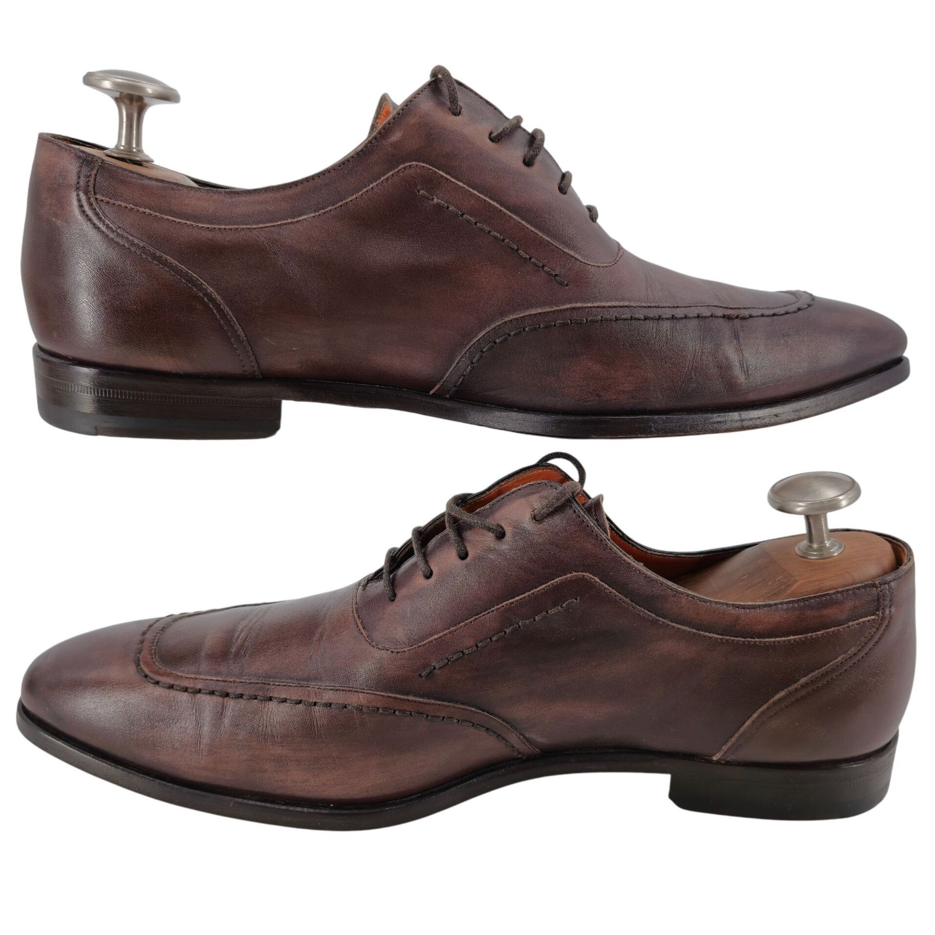Mezlan Mezlan Burnished Brown Leather Dress Shoes Men 10.5 Oxfords Size US 10.5 / EU 43-44 - 10 Thumbnail