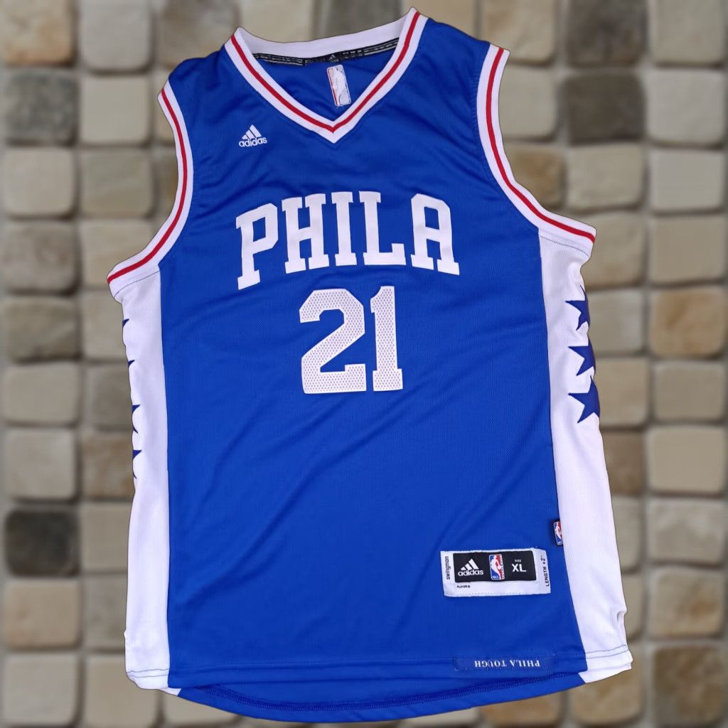 Adidas adidas Philadelphia 76ers Joel Embiid Swingman Stitched Jersey XL Men Blue Pullover Sweatshirt Size US XL / EU 56 / 4 - 1 Thumbnail