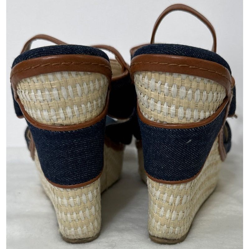 Chinese Laundry Chinese Laundry Blue Denim Tan Leather Wedge Shoes 8/38 .5 Size US 8.5 / IT 38.5 - 6 Thumbnail