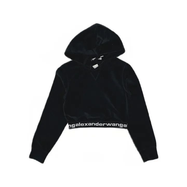 Alexander Wang Alexander Wang Black Cropped Hoodie - Size XS / US 0-2 / IT 36-38 - 2 Thumbnail
