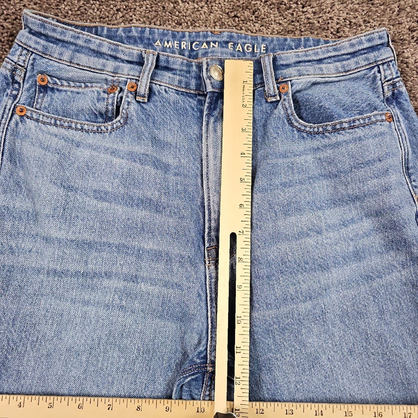 American Eagle Outfitters American Eagle Outfitters Jeans Womens 10 Flared High Rise Medium Wash Distressed 90s 27x29 Blue 100% Cotton Denim Regular Size 10 Size 32" / US 10 / IT 46 - 4 Thumbnail