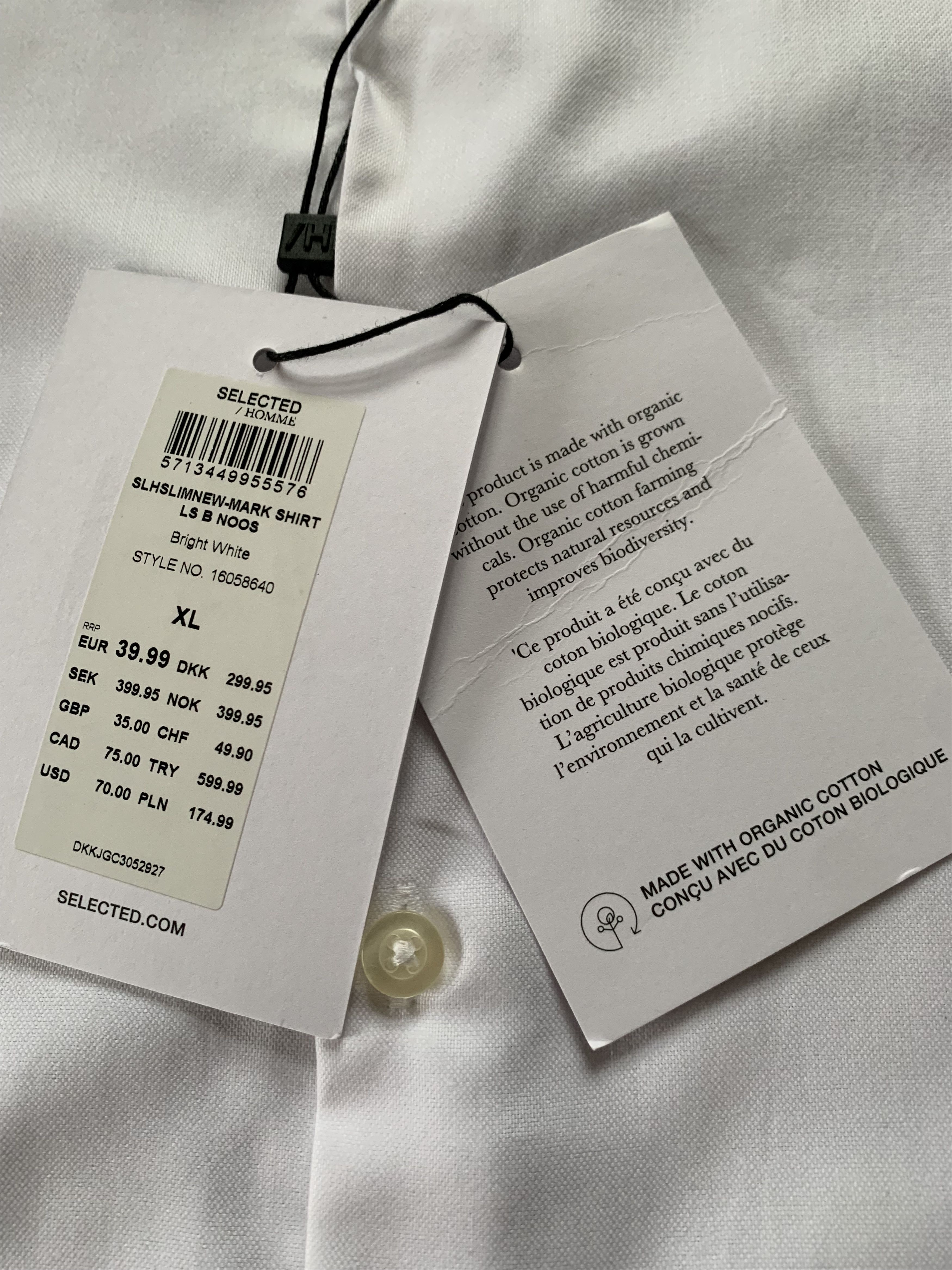 Selected Homme Selected Homme New White Basic Long Sleeve Shirt Size US XL / EU 56 / 4 - 6 Thumbnail