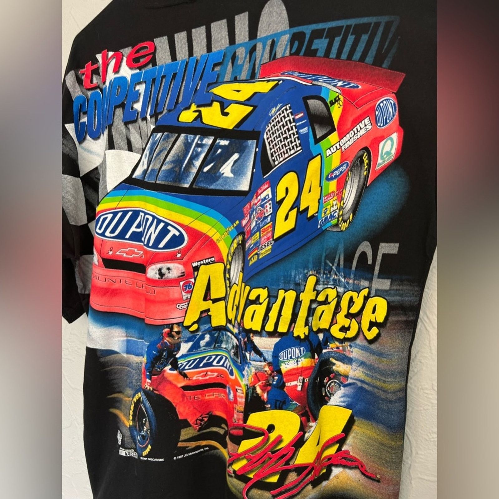 Chase Authentics DEADSTOCK Vintage Chase 1997 Jeff Gordon ALL OVER PRINT AOP Size US XL / EU 56 / 4 - 7 Thumbnail