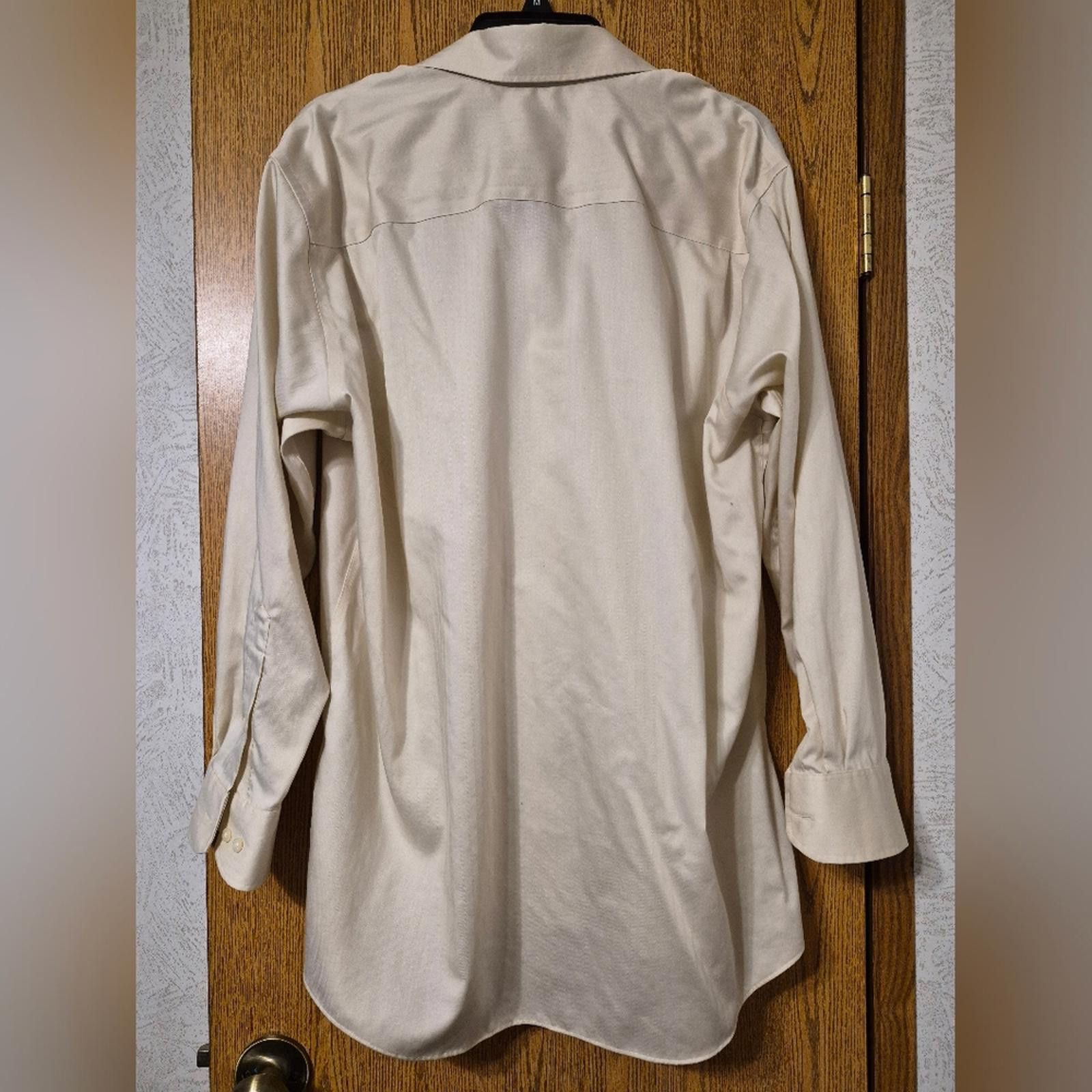 Joseph Abboud Joseph Abboud Light Beige Dress Reguar Fit Shirt Size 16 1/2 Size 38R - 2 Thumbnail