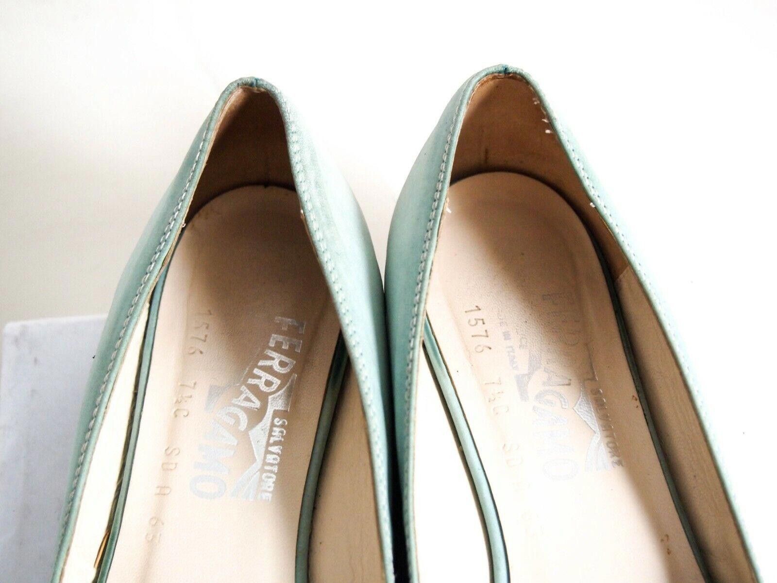 Salvatore Ferragamo Ferragamo Gancio Espadrilles Aqua Blue Suede EU 38 US 7.5 C Size US 7.5 / IT 37.5 - 5 Thumbnail
