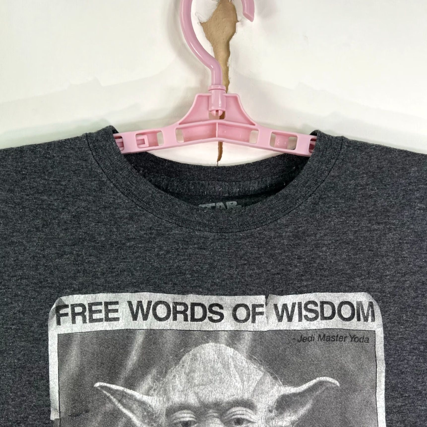 Star Wars Yoda Free Words Of Wisdom T Shirt Adult M Gray Star Wars Tee Mens Size US M / EU 48-50 / 2 - 3 Thumbnail
