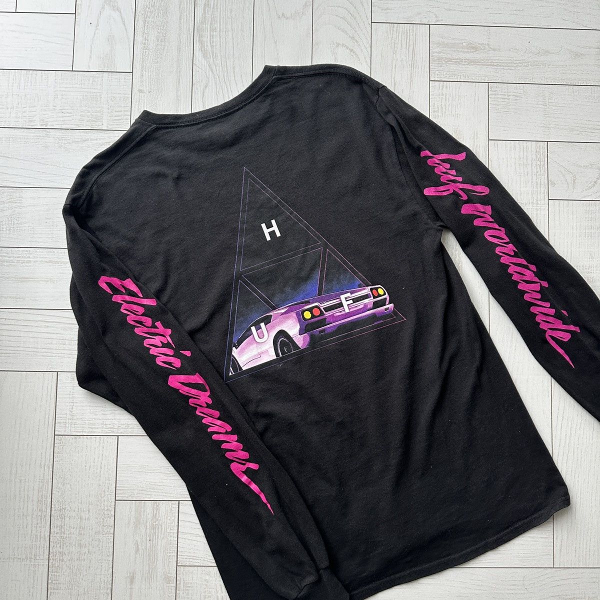 Huf Huf Lamborghini Electric Dreams neon rare longsleev tee y2k Size US M / EU 48-50 / 2 - 5 Thumbnail