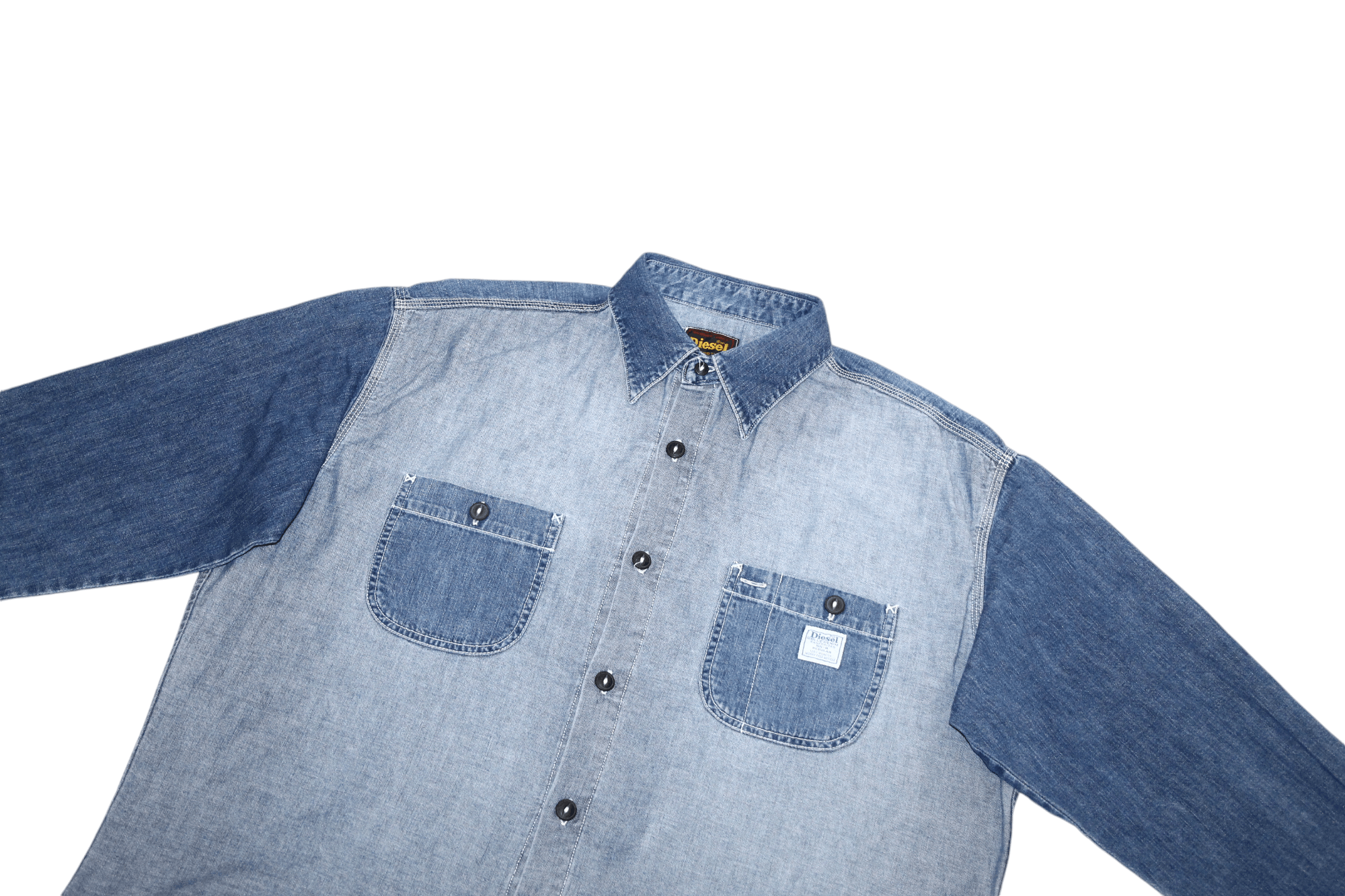 Diesel 80's Diesel Blue Denim Sanforized 55-R Work Baggy Shirt Size US XL / EU 56 / 4 - 6 Thumbnail