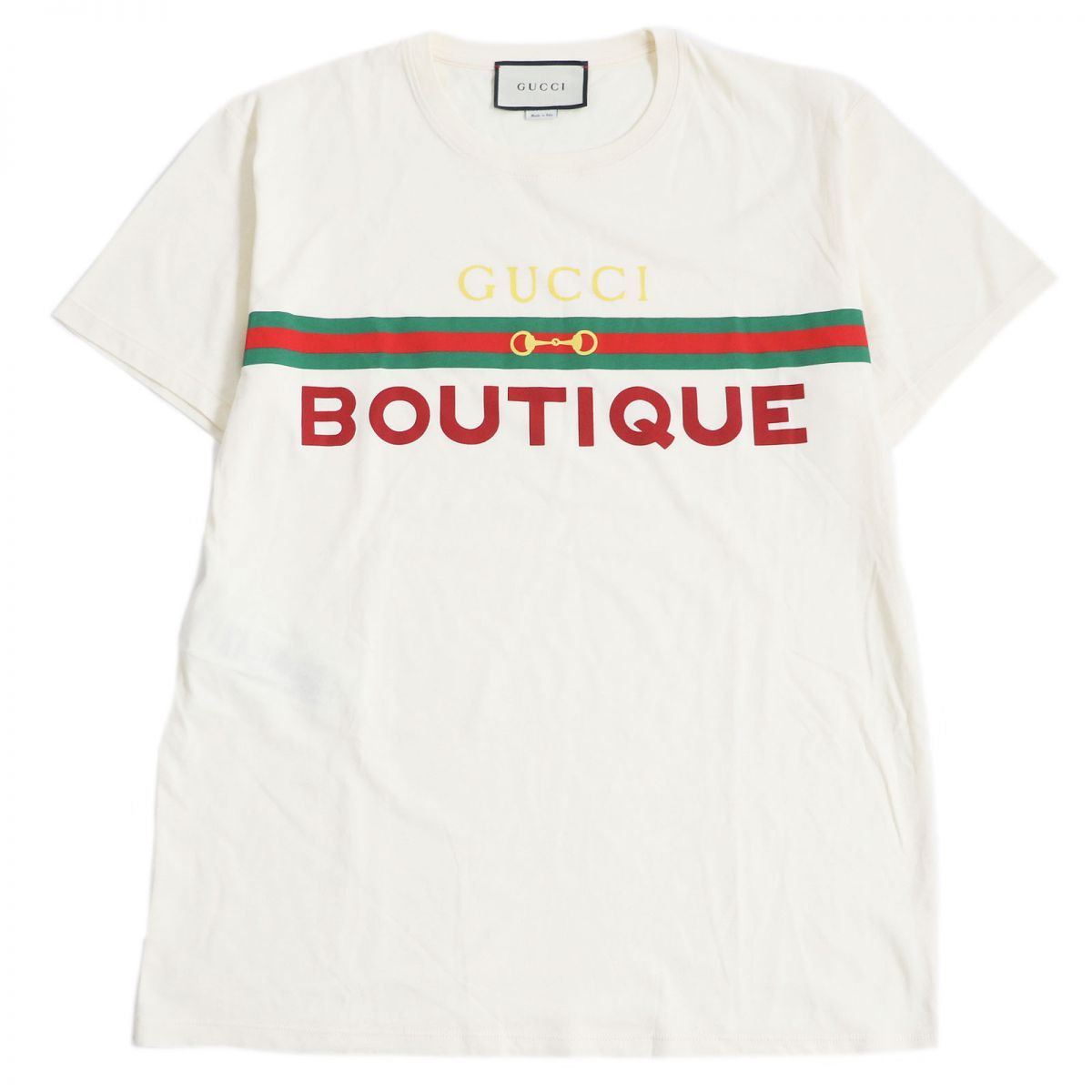 Gucci Gucci Boutique 100% Cotton Short Sleeve T-Shirt Cotton T-Shirts 615044 DUTY FREE for USA
