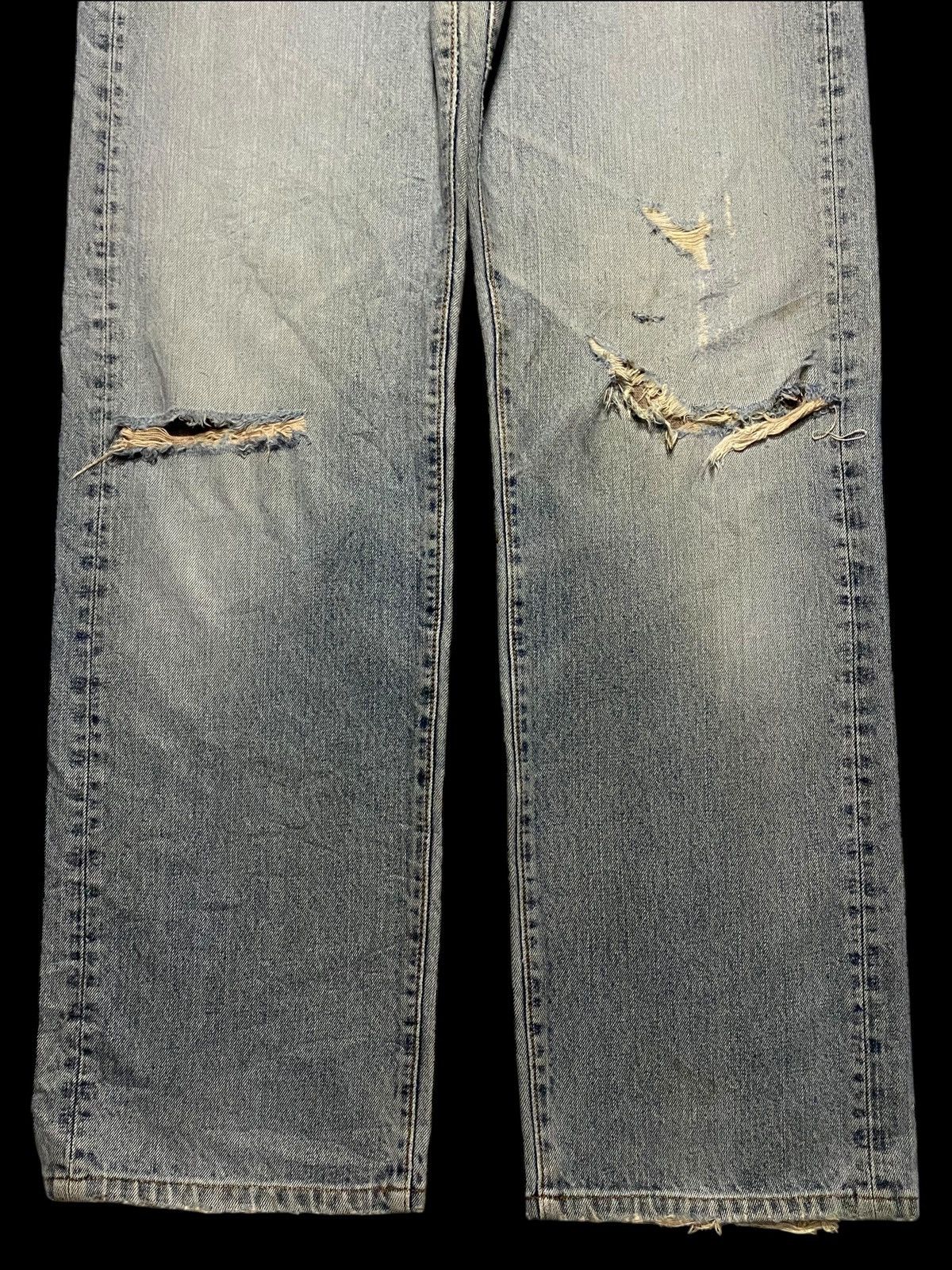 Japanese Brand Vintage Japanese Brands Grey & Blue Distressed Enough Baggy Size US 32 / EU 48 - 5 Thumbnail