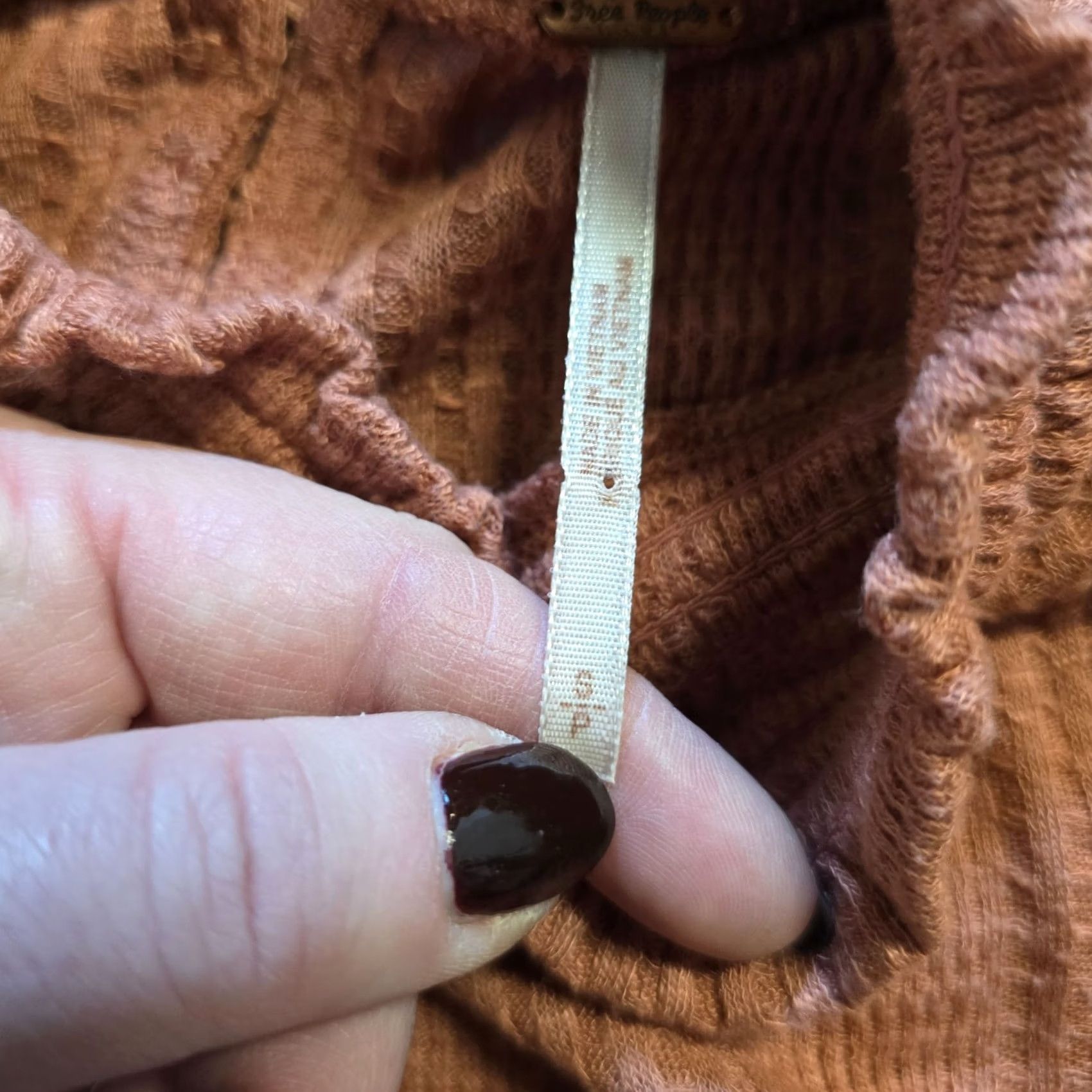 Free People Free People Top Womens Size Small Orange Long Sleeve High Neck Textured Casual Shirt Size S / US 4 / IT 40 - 5 Thumbnail
