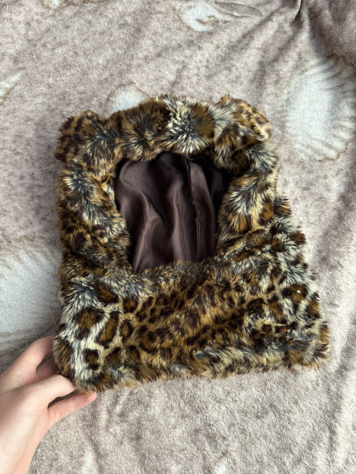 Japanese Brand Vintage Leopard Print Faux Fur Hood Size ONE SIZE - 3 Thumbnail