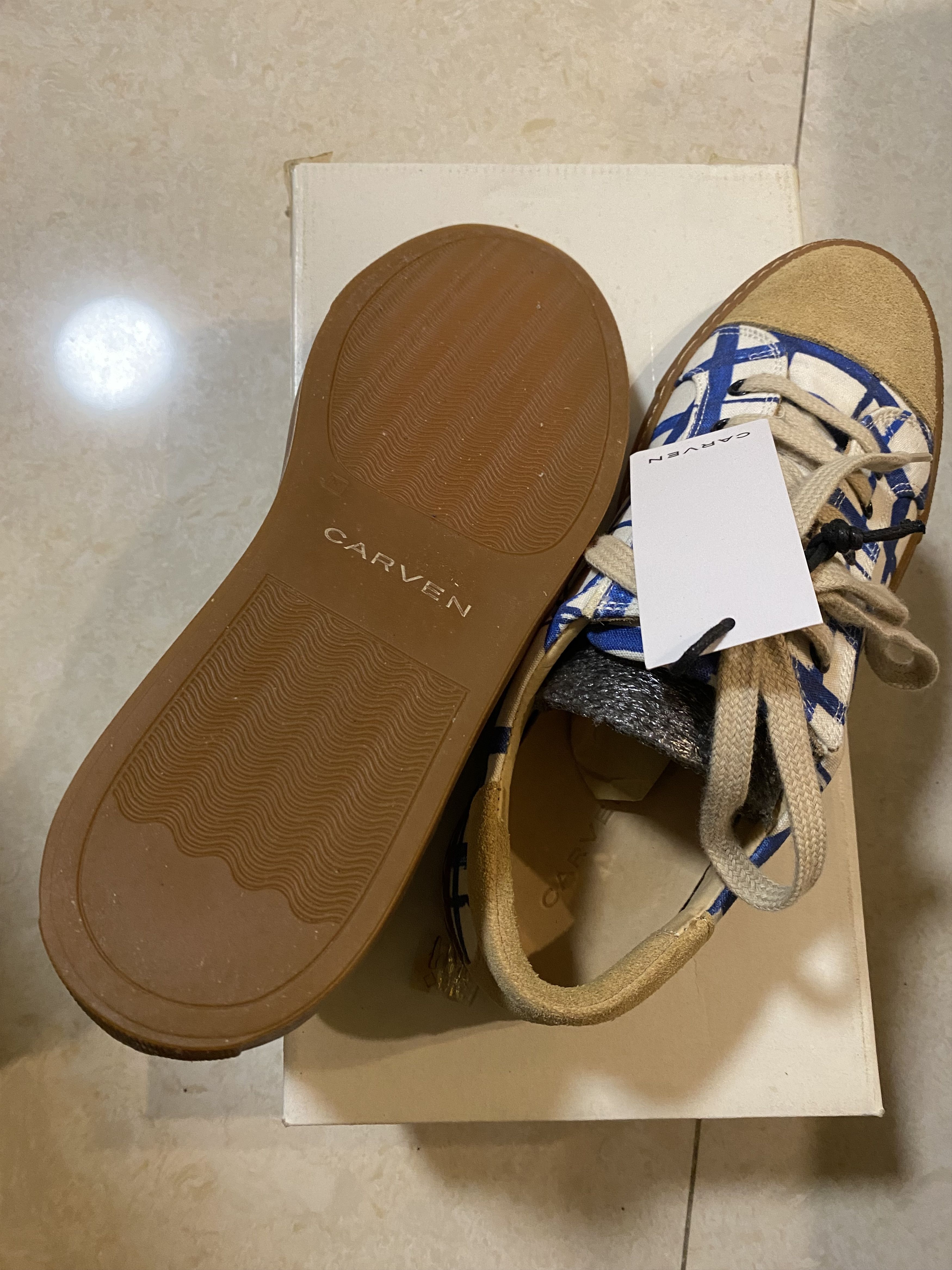 Carven Carven Men Blue White Check Sneakers UK6 Size US 7 / EU 40 - 4 Thumbnail