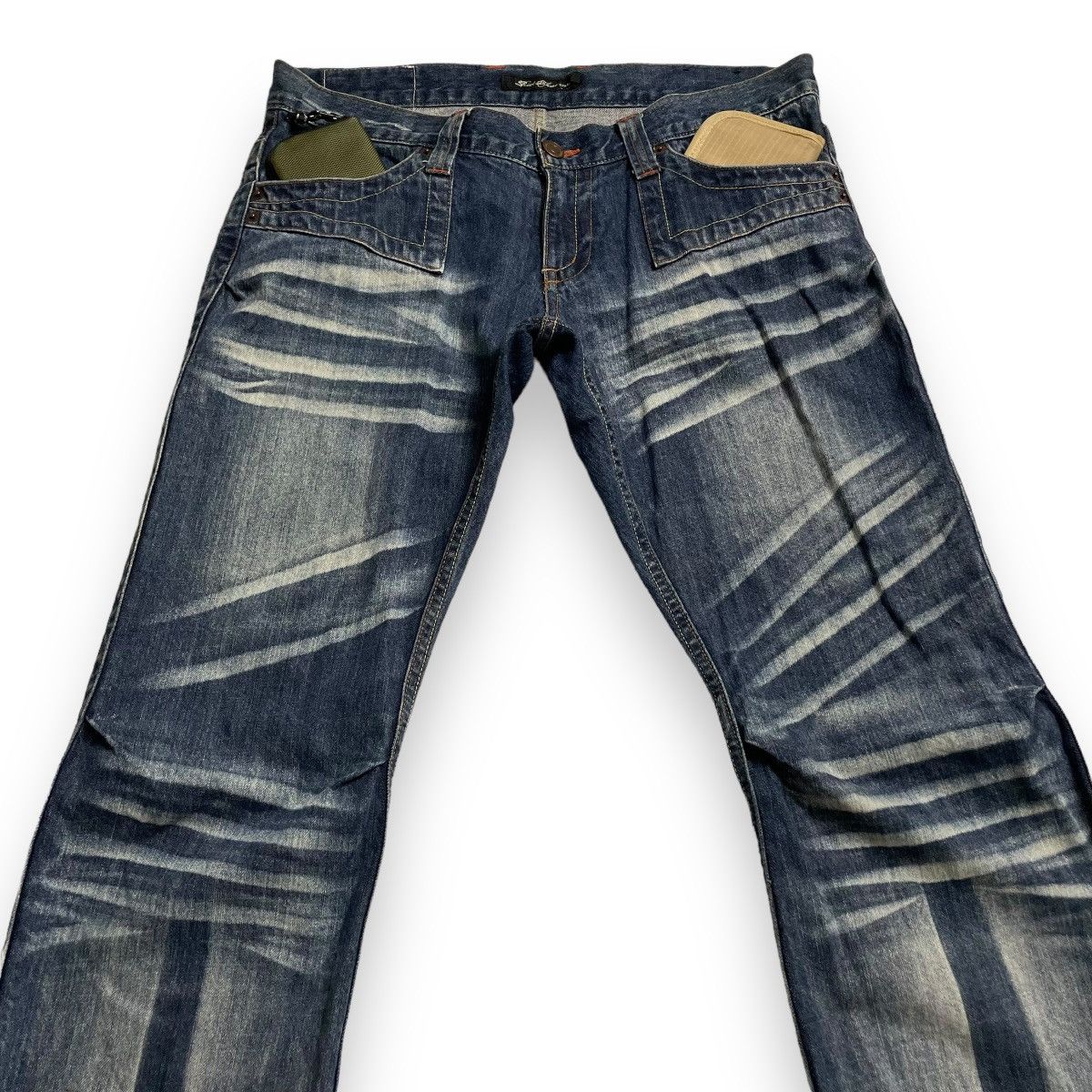 If Six Was Nine 🇯🇵 ROOT THREE WASHED DENIM FLARE DENIM PANTS Size US 33 - 4 Thumbnail