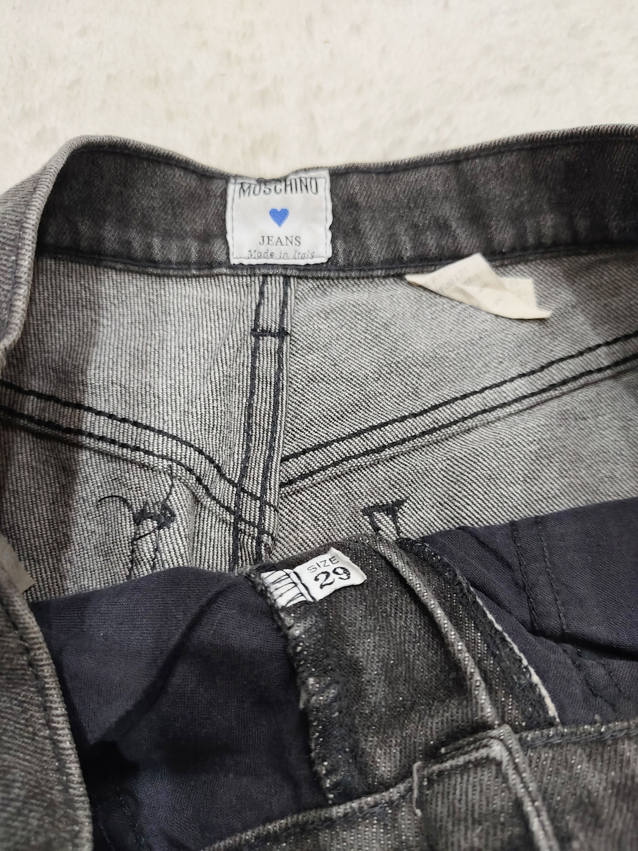 Moschino 90s Moschino- Peace Logo Y2K Archive High Waist Washed Jeans Size 29" - 7 Thumbnail