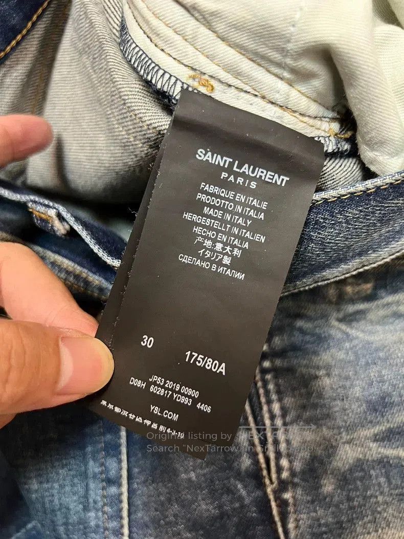 Saint Laurent Paris Saint Laurent Washed Blue Denim Jeans. Size US 30 / EU 46 - 4 Thumbnail