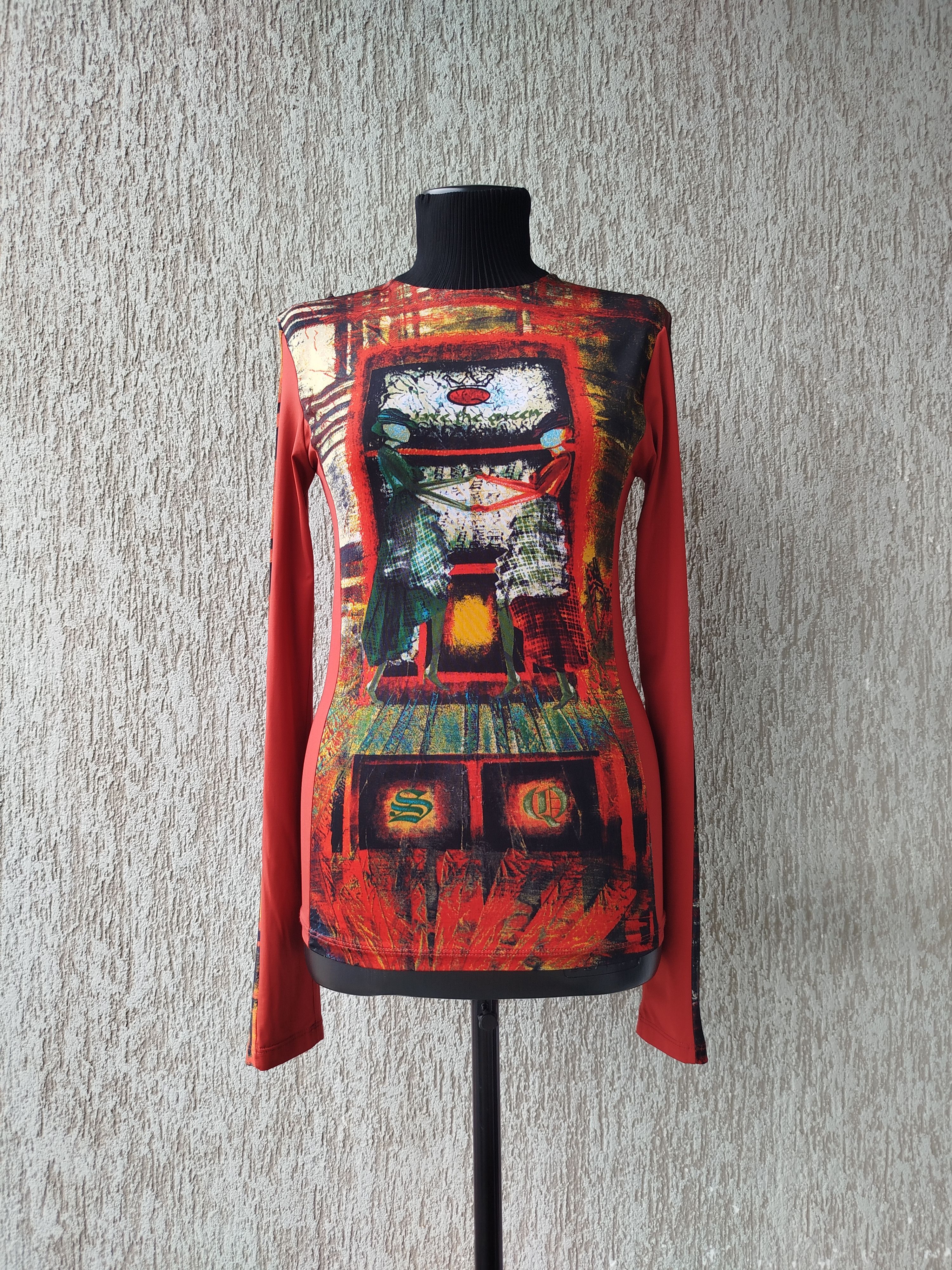 Jean Paul Gaultier Save The Queen Top Graphic Print Abstract Vintage Y2K Size M / US 6-8 / IT 42-44 - 2 Thumbnail