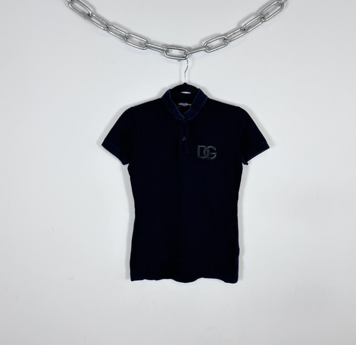 Dolce & Gabbana Dolce & Gabbana Women’s Black Short Sleeve Polo Shirt Size M / US 6-8 / IT 42-44 - 1 Thumbnail
