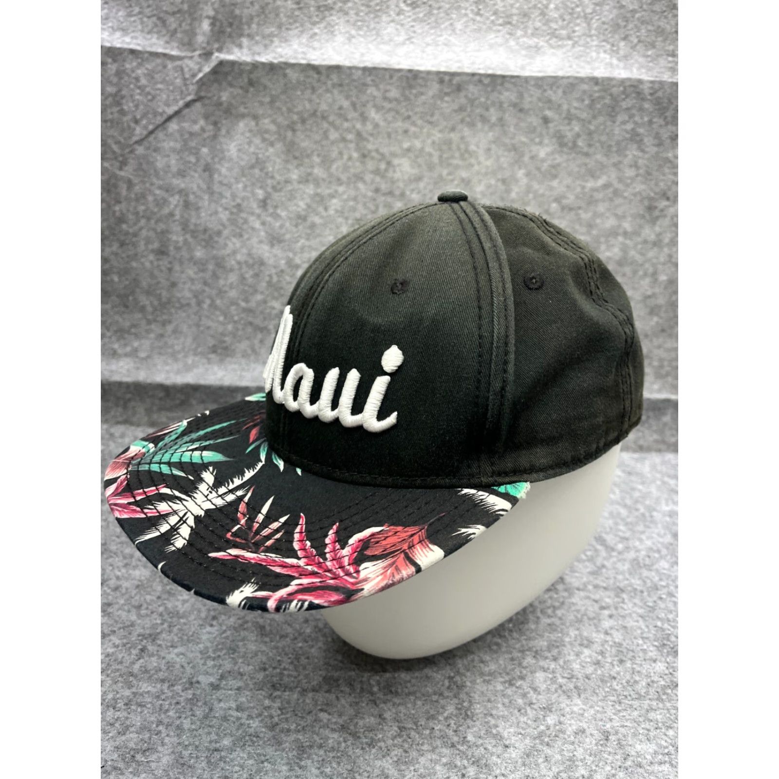 Vintage OTTO Snapback Hat Cap Adjustable One Size Black Floral Cotton Spandex Hawaiian Men's Size ONE SIZE - 4 Thumbnail