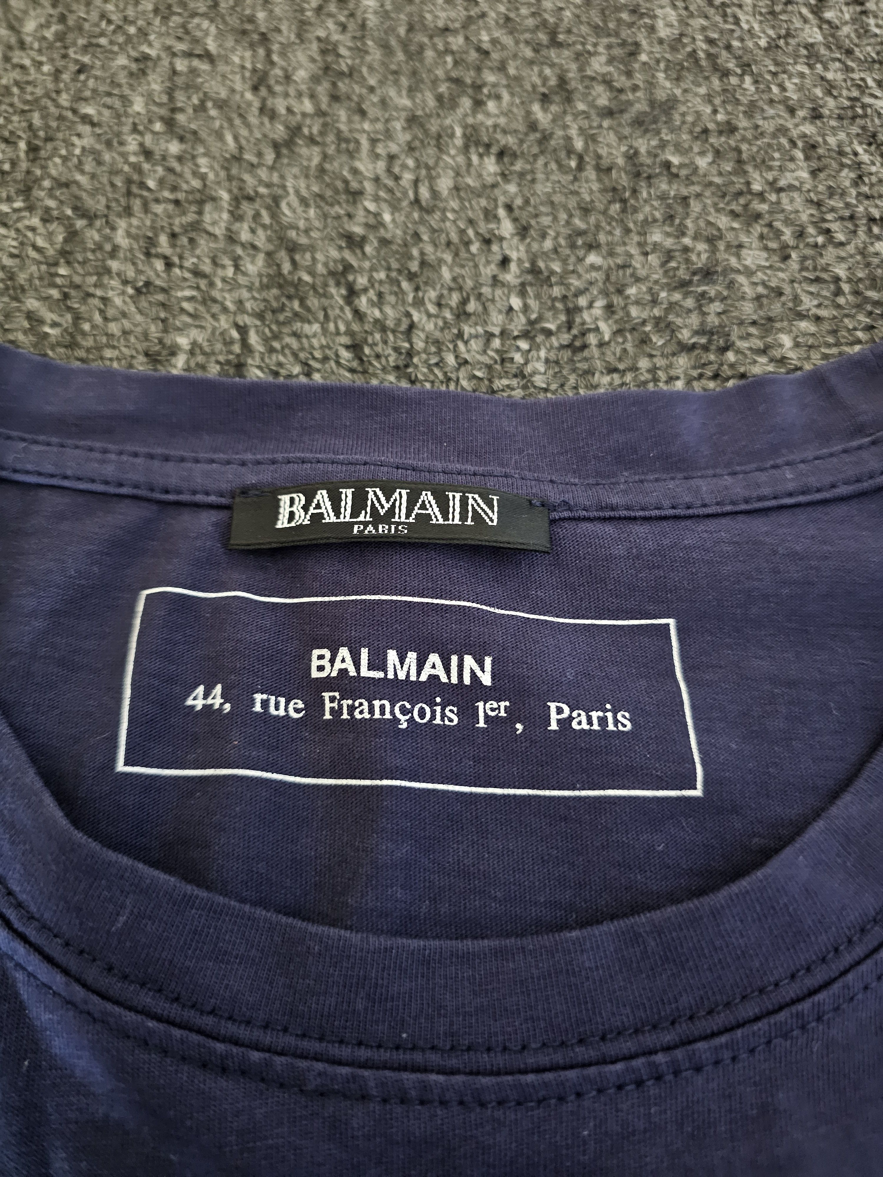 Balmain Balmain Men's Blue T-Shirt Size M Size US M / EU 48-50 / 2 - 3 Thumbnail