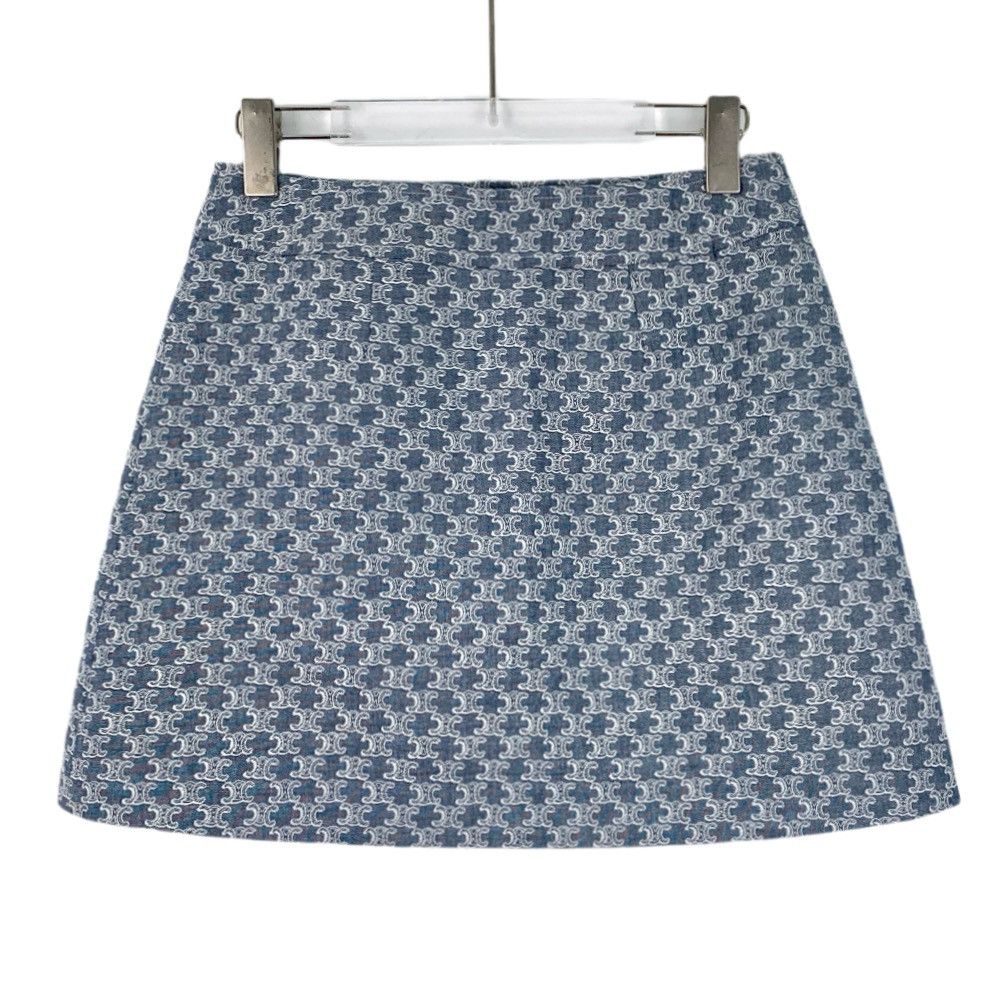 Celine Celine Celine 25 Blue Casual Denim Short Skirt Size 27" / US 4 / IT 40 - 2 Thumbnail