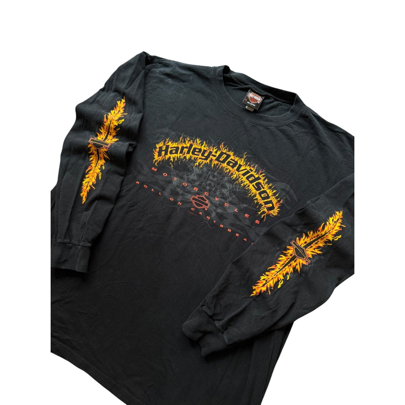 Harley Davidson Vintage Harley Davidson Flames Long Sleeve Size US XXL / EU 58 / 5 - 2 Thumbnail