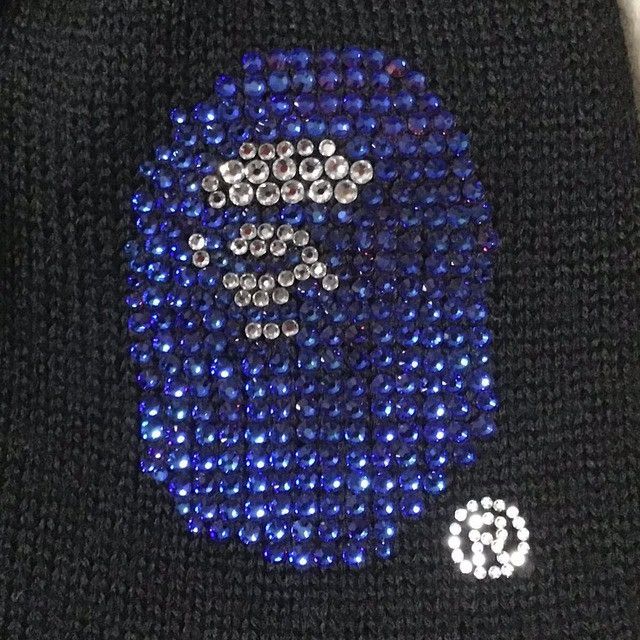 Bape × Nigo × Swarovski BAPE Swarovski APE FACE logo beanie knit cap NIGO Size ONE SIZE - 2 Thumbnail