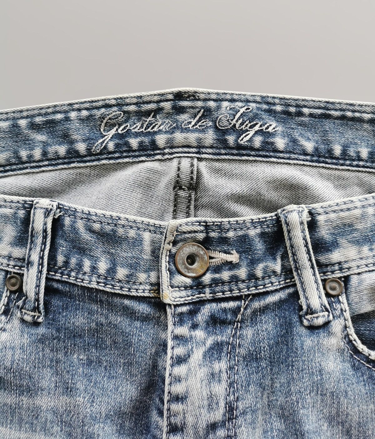 GOSTAR DE FUGA Go Star de Fuga Distressed Denim Jean Zipper Slit Hem Grunge Size US 33 - 7 Thumbnail