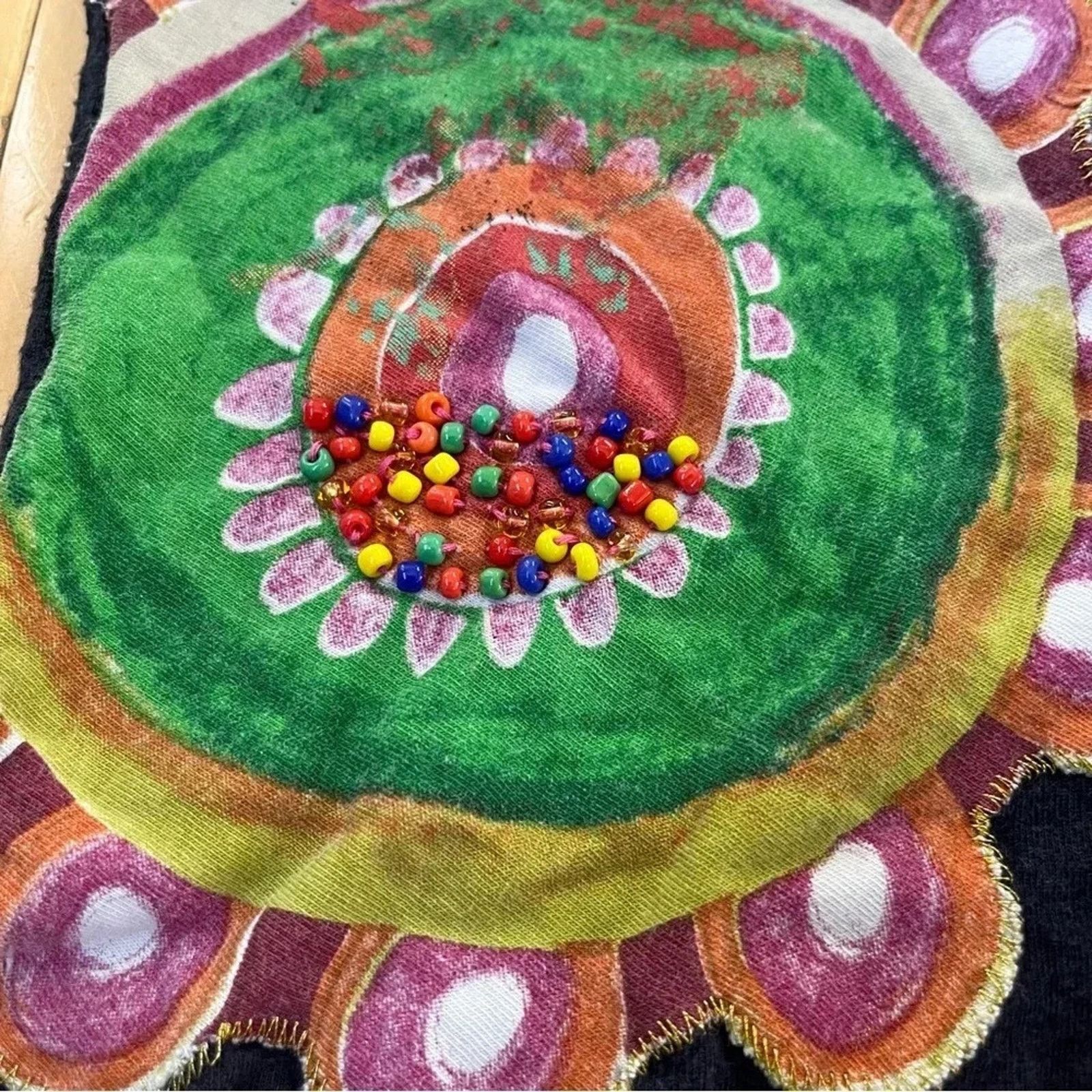 Desigual Desigual Beaded Short Sleeve Top Sz S Multicolored Boho Y2K Size S / US 4 / IT 40 - 3 Thumbnail