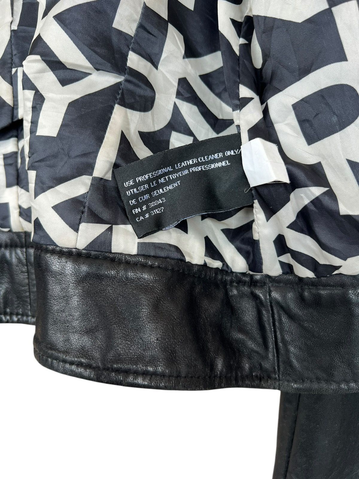 Japanese Brand DKNY Gothic Black Racing Biker Leather Jacket LGB ISWN Size XS / US 0-2 / IT 36-38 - 15 Thumbnail