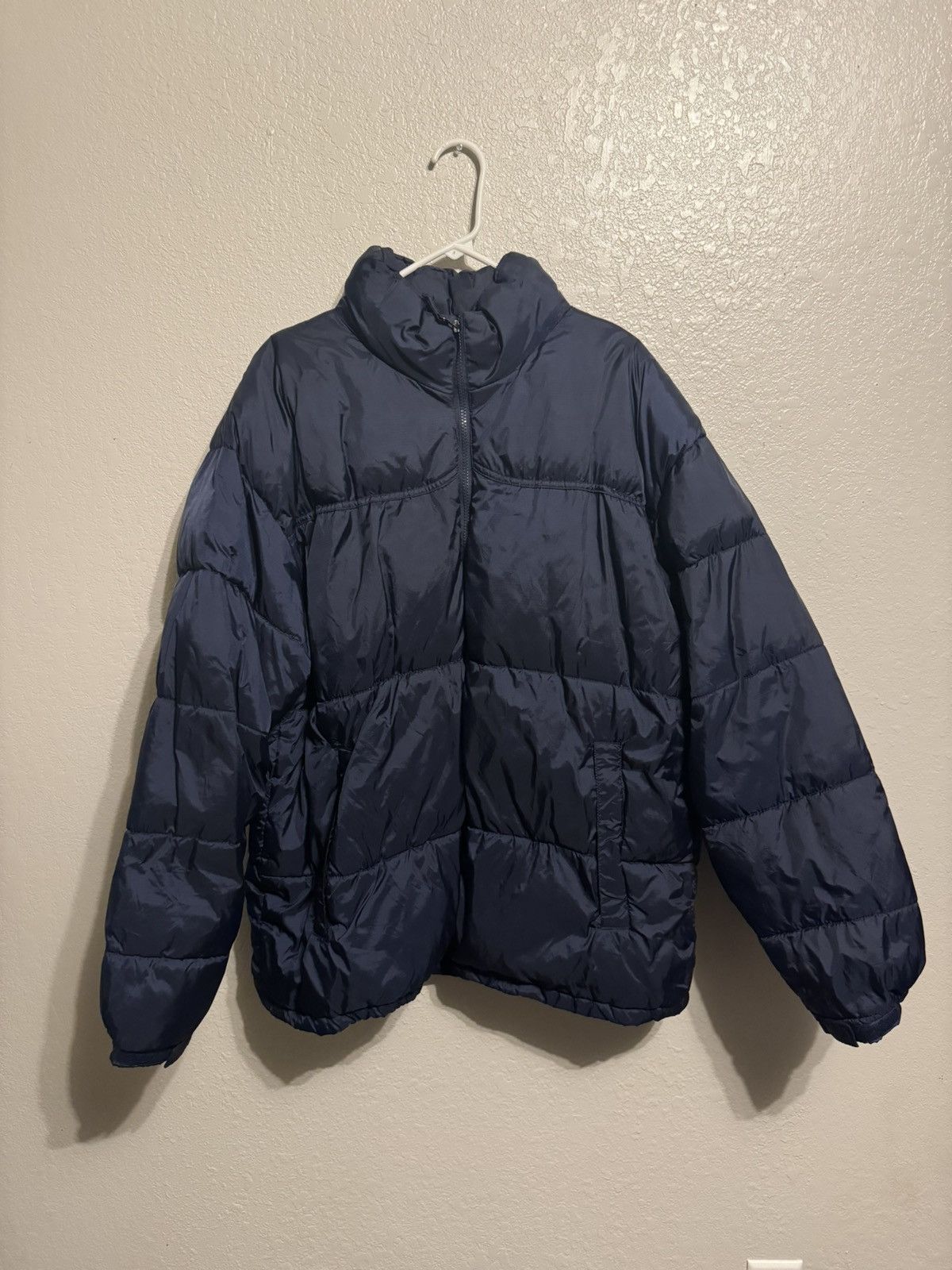 image of Vintage Navy Puffer Jacket in Blue, Men's (Size 2XL)