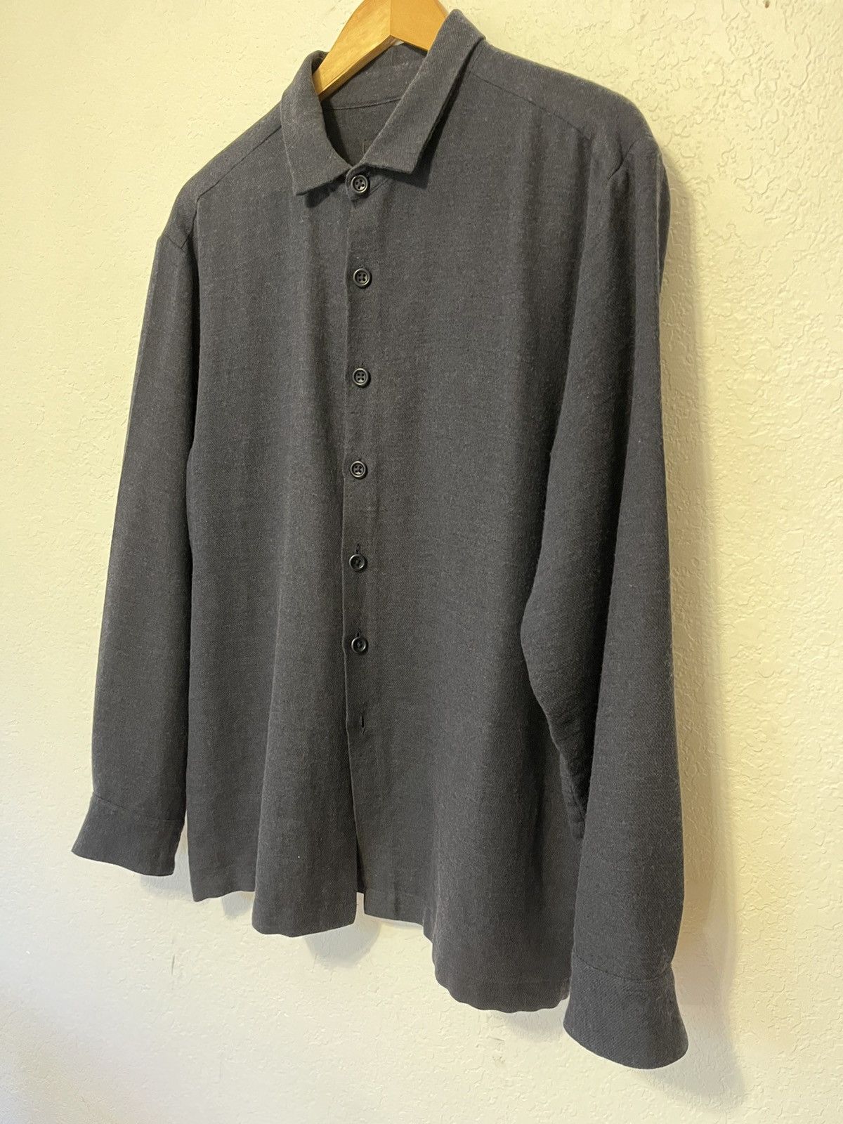 Evan Kinori Two Pocket Shirt Navy Wool and Cashmere Size US S / EU 44-46 / 1 - 4 Thumbnail