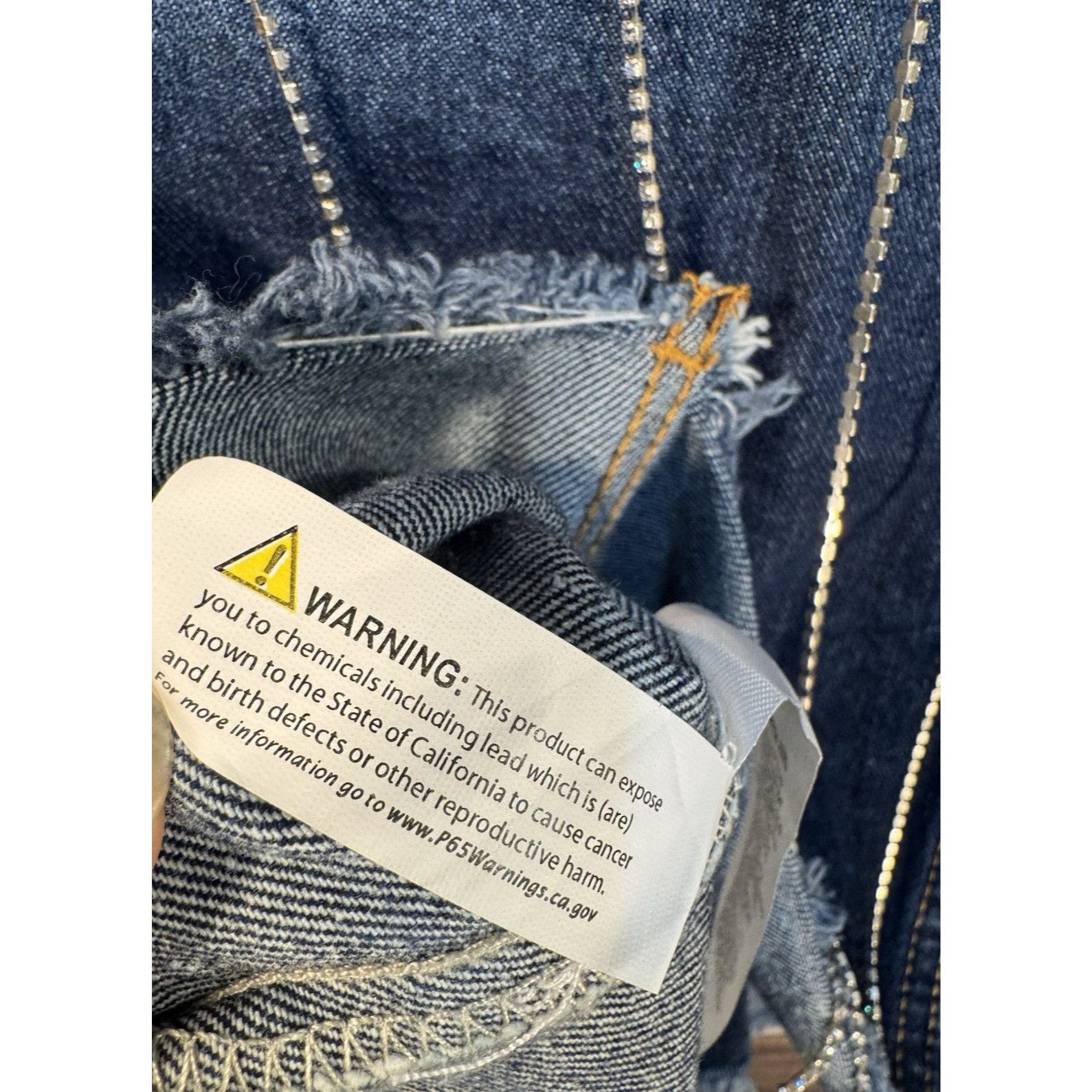 Levi's Denim Blvd Blue Jean Rhinestone Crystal Jacket Women's SMALL Size S / US 4 / IT 40 - 11 Thumbnail