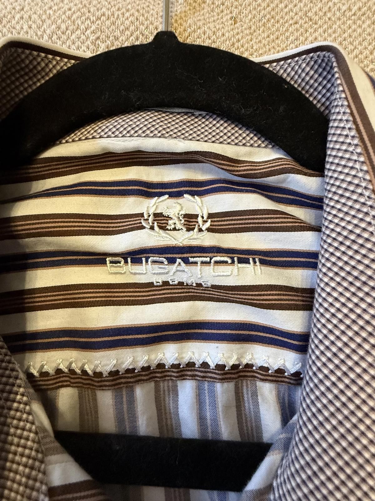 BUGATCHI Bugatchi Men's Long Sleeve Striped Dress Shirt Size US L / EU 52-54 / 3 - 2 Thumbnail