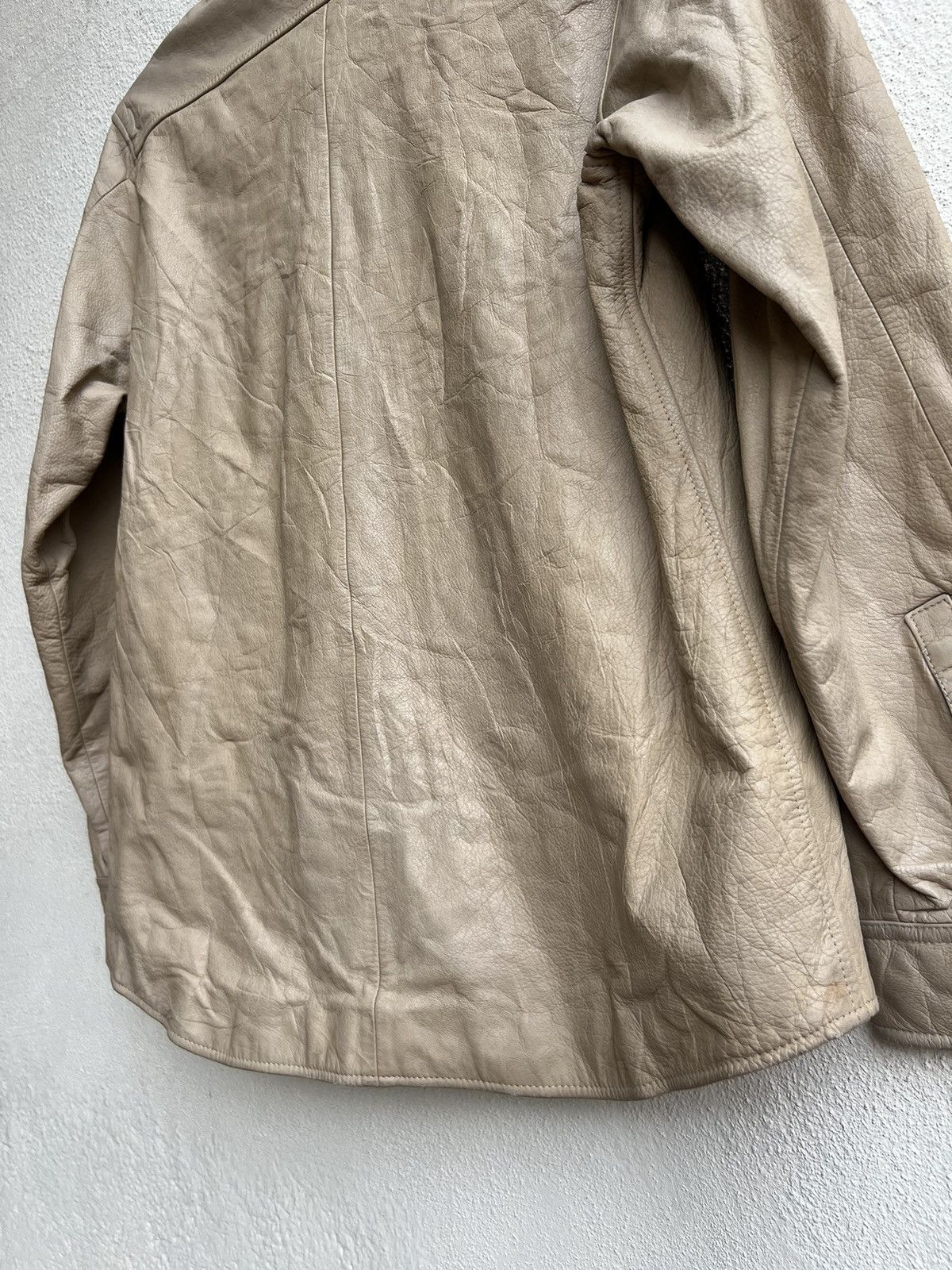 Leather Vintage Kazutaka Kato KAKA Fade Patina Cowhide Leather Shirt Size US M / EU 48-50 / 2 - 17 Thumbnail
