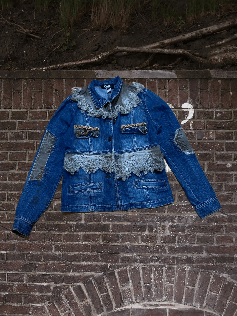 Dolce & Gabbana Ladies Embellished Handmade Denim Jean Jacket Size M / US 6-8 / IT 42-44 - 1 Thumbnail