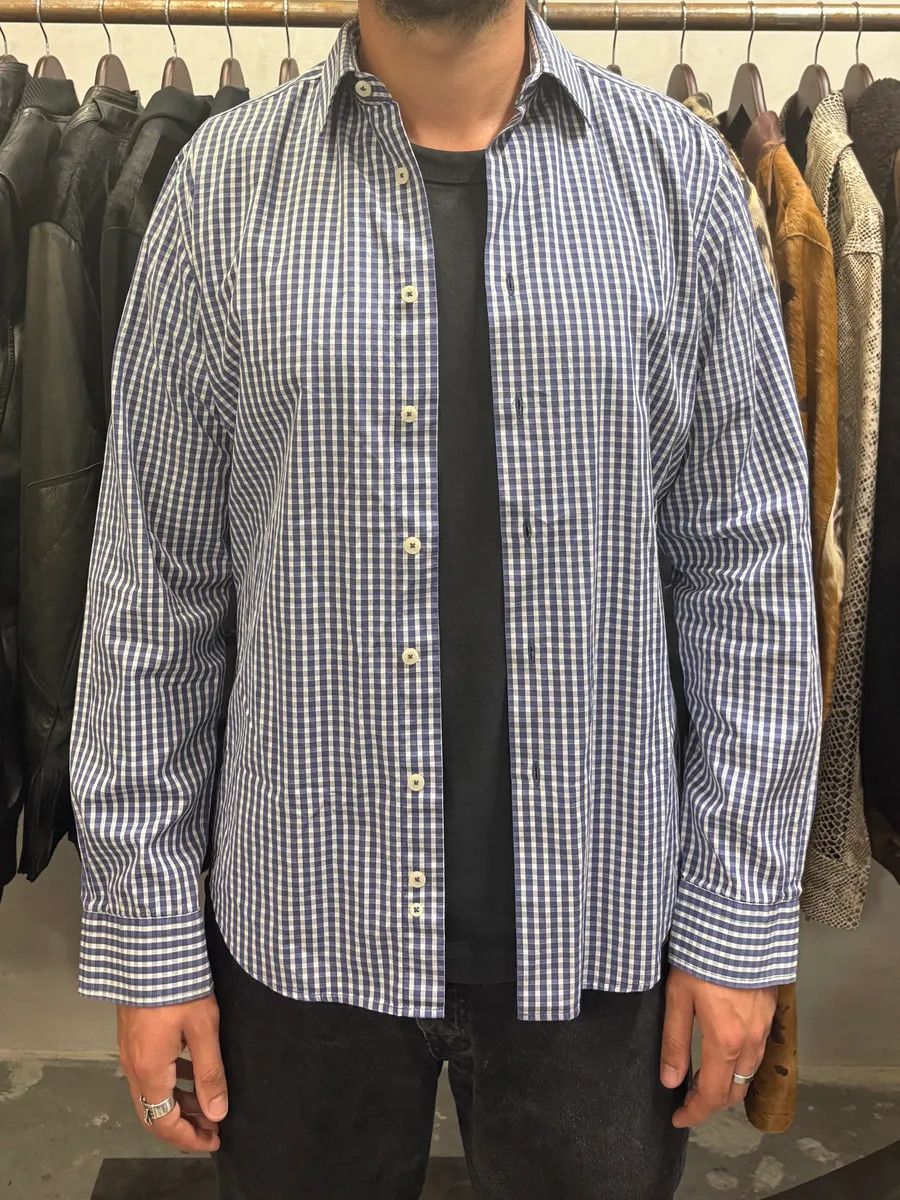 Givenchy × Vintage Givenchy Blue & White Contemporary Old Checkered Shirt Size US M / EU 48-50 / 2 - 2 Thumbnail