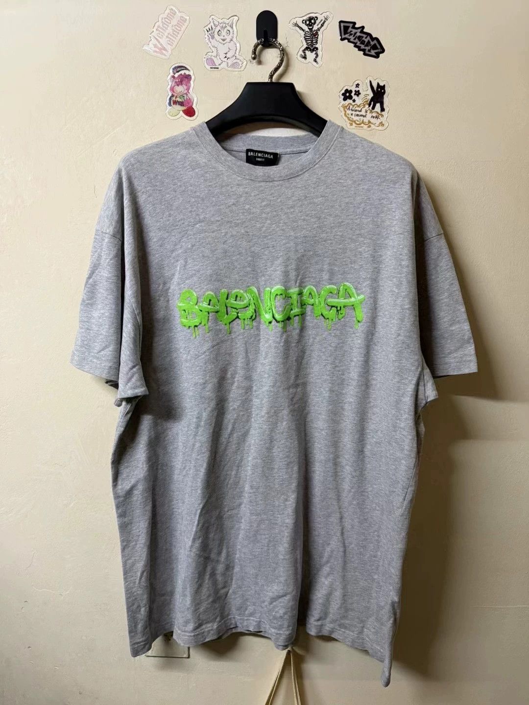 Balenciaga Balenciaga Grey Jelly Logo T-shirt - dmc Size US XXL / EU 58 / 5 - 1 Thumbnail