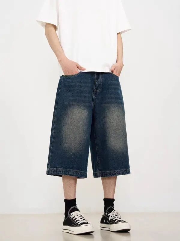 Japanese Brand VIBE baggy washed gradient retro denim shorts Size US 32 / EU 48 - 2 Thumbnail